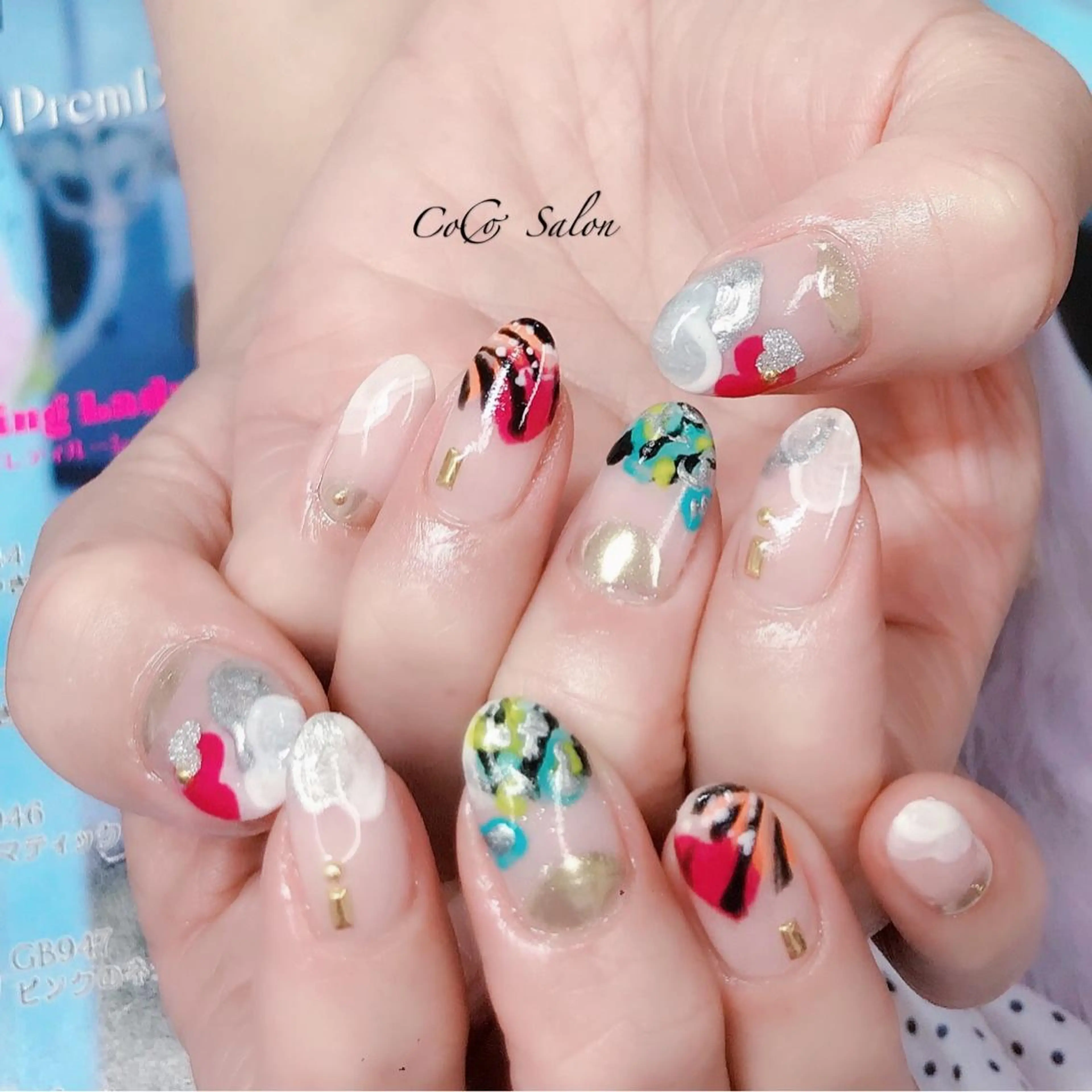 ネイル フレンチネイル ハート ミラーネイル ニュアンスネイル バレンタイン ハンドネイル CoCoSalon ネイル/まつ毛予約のネイルデザイン