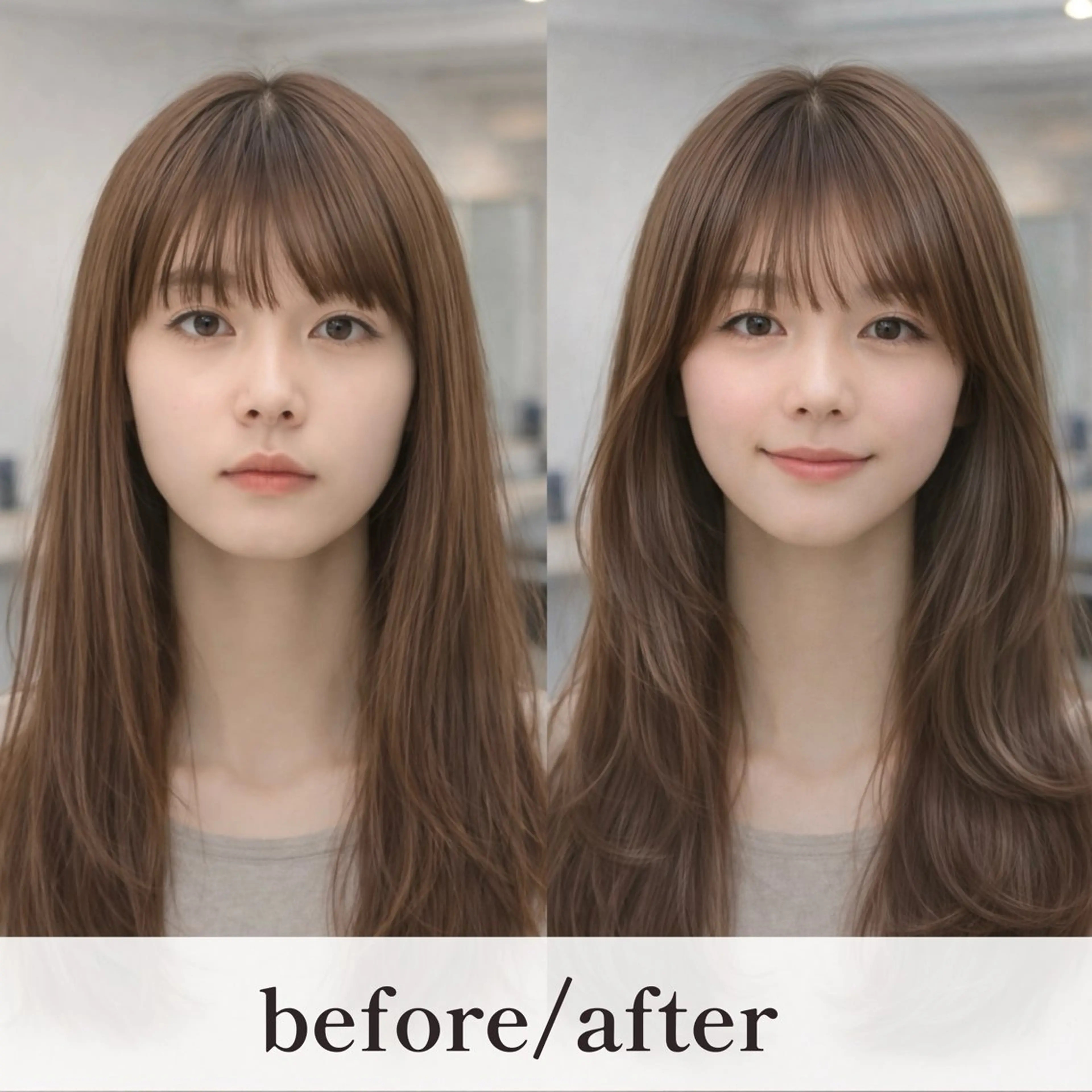 ロング レイヤーカット ロング 小顔カット カット 面長/丸顔 小顔レイヤー|橋本のヘアスタイル