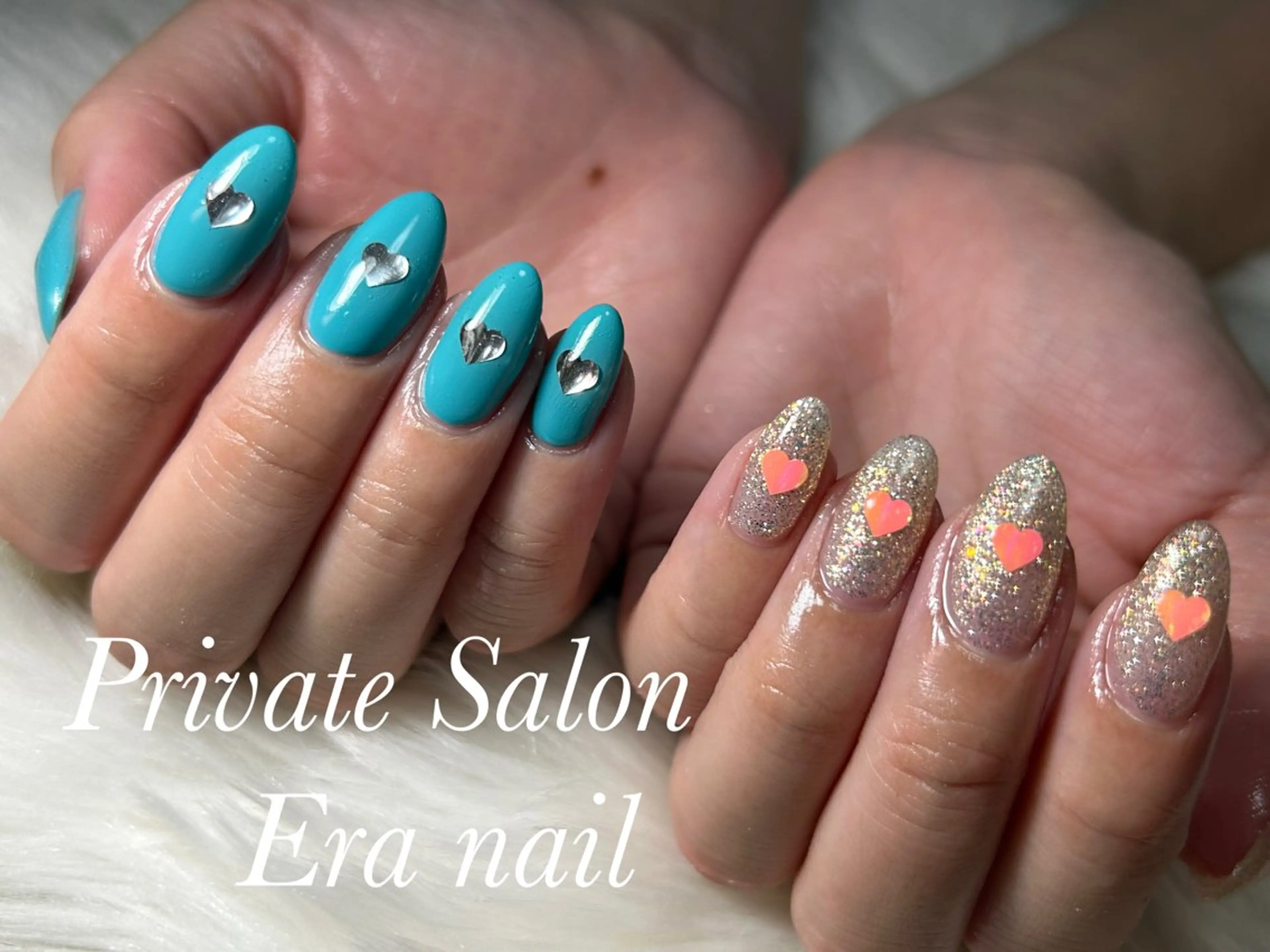 ネイル ハート ホログラムネイル ハンドネイル Era nailのネイルデザイン