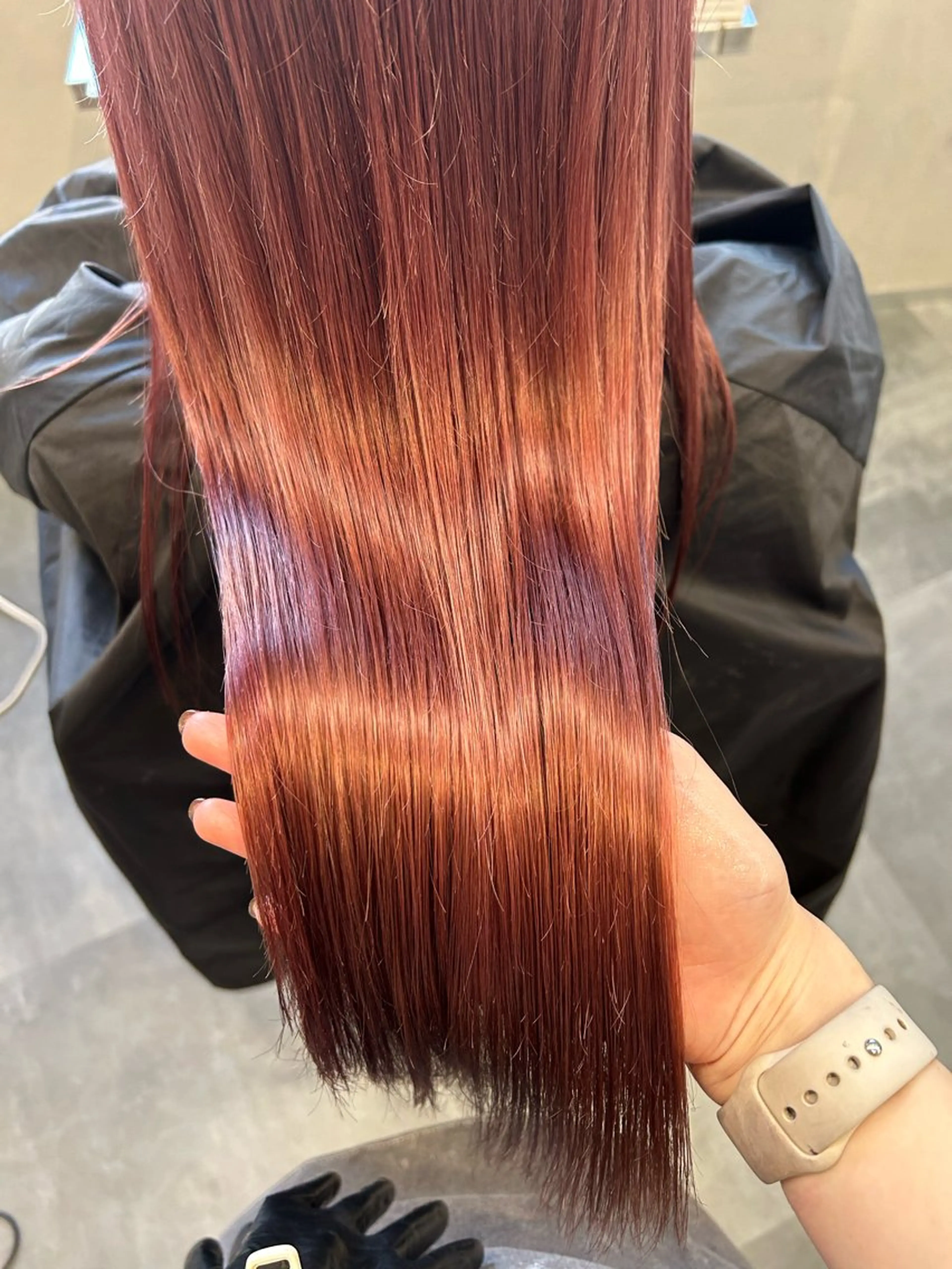 ロング カラー ピンクカラー カット ヘアカラー トリートメント Haru/THREE …by velvetのヘアスタイル