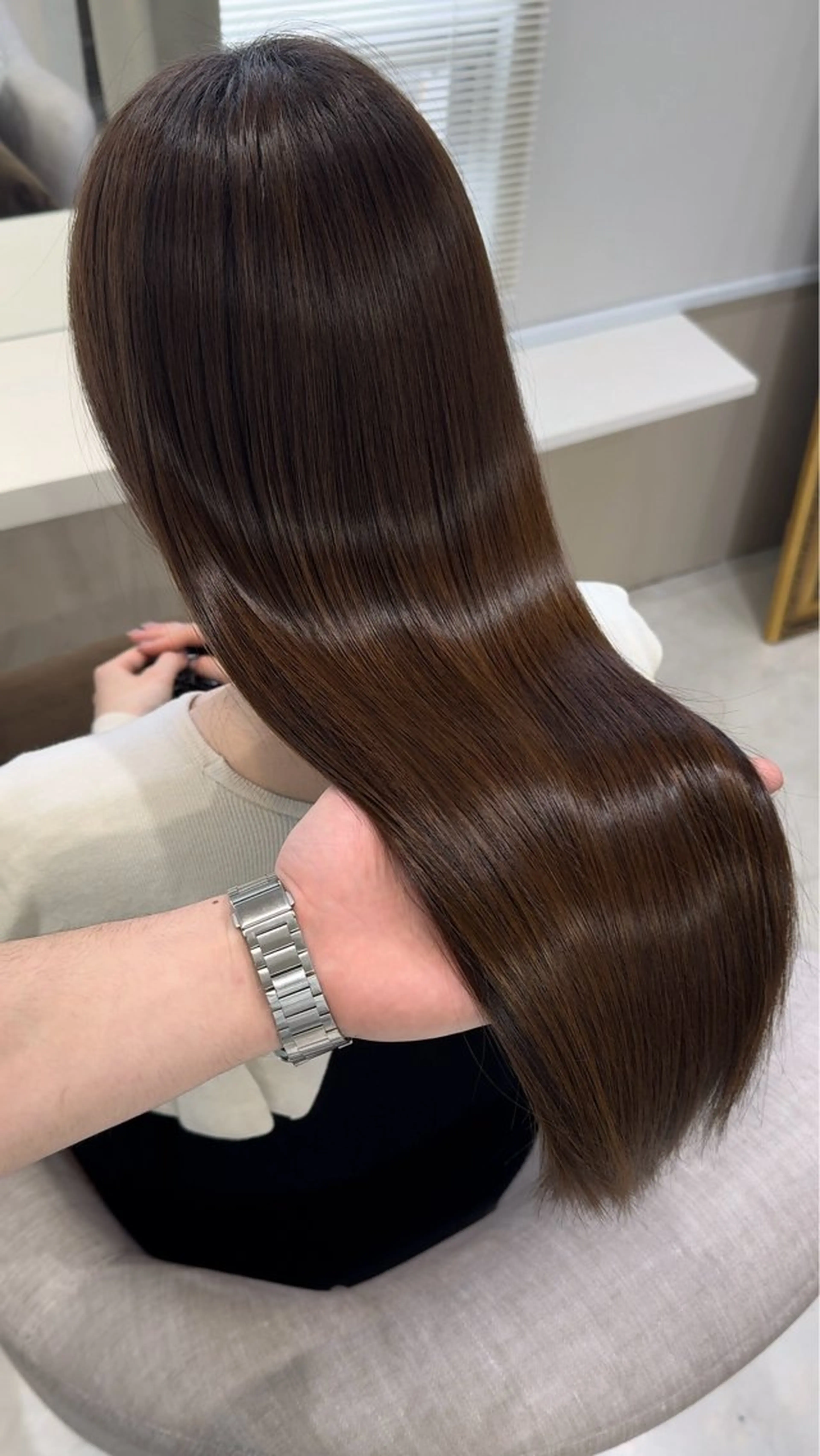 ロング ケアカラー 髪質改善 縮毛矯正 トリートメント 酸性ストレート 髪質改善×縮毛矯正 Core 片山健太のヘアスタイル