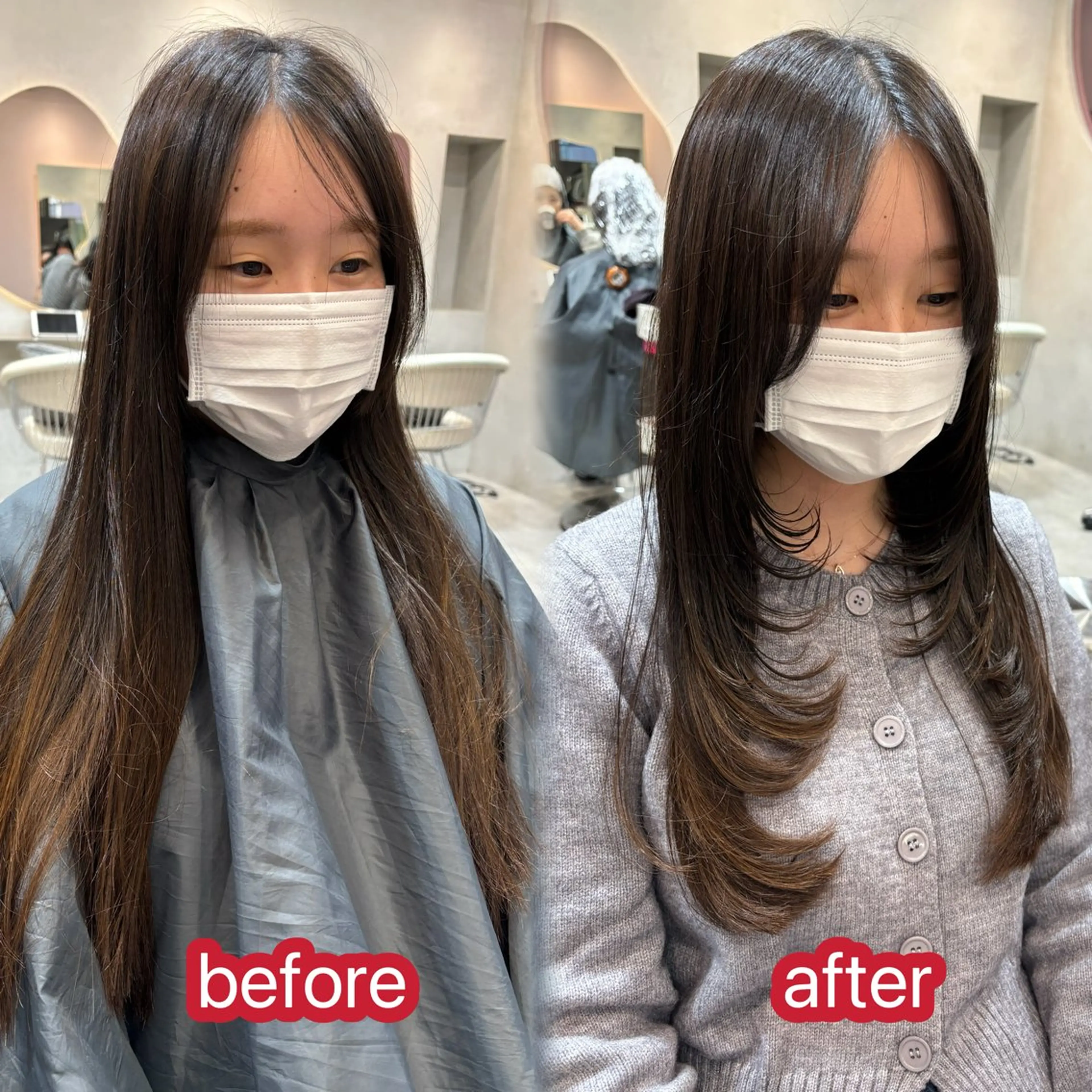 ロング ヘアアレンジ 顔まわりレイヤー レイヤーカット 小顔カット 縮毛矯正 トリートメント 美髪縮毛矯正/ 透明感カラー吉田光佑のヘアスタイル