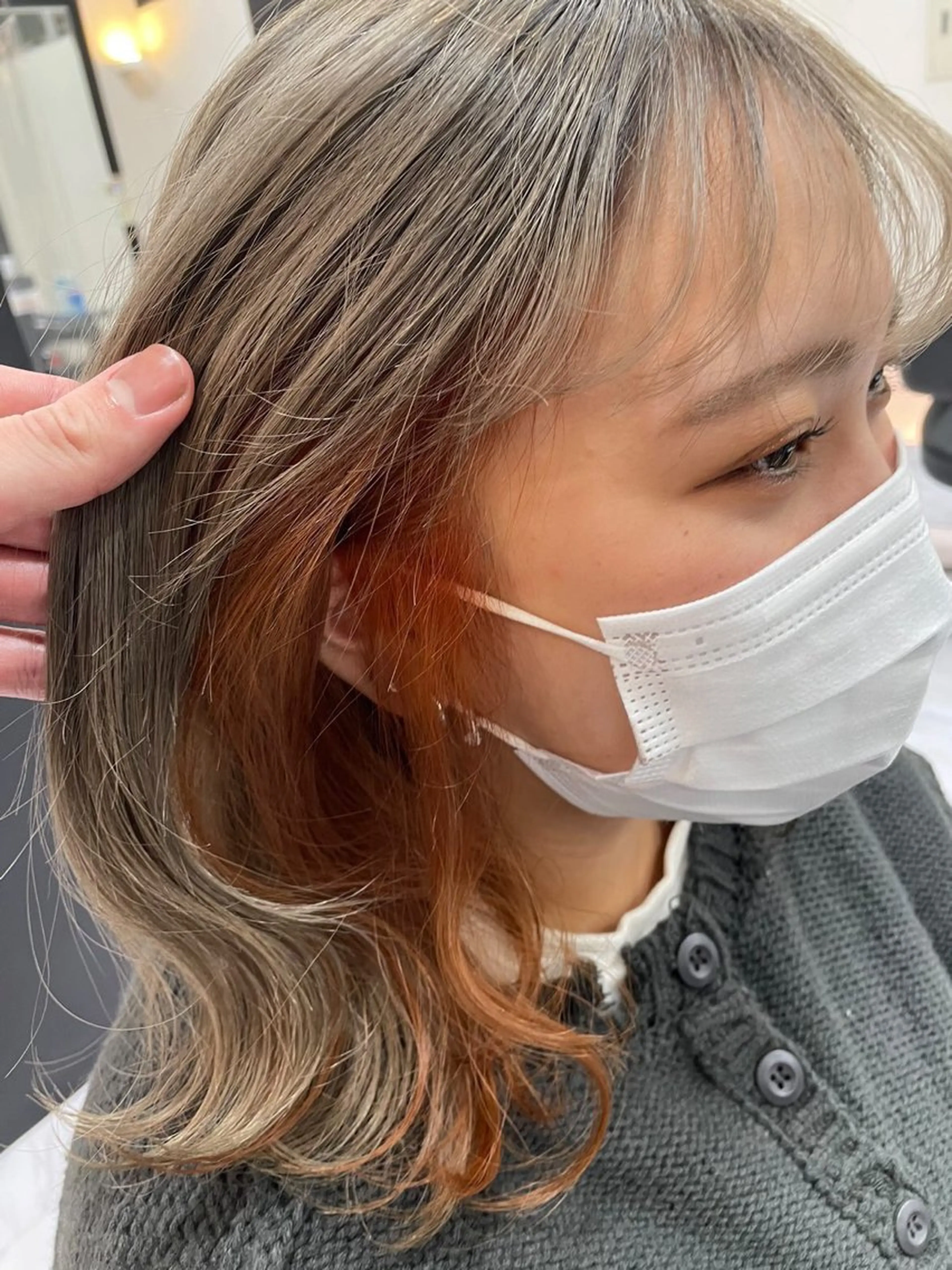 ロング カラー ブリーチ ダブルカラー インナーカラー 韓国風ヘア トリートメント ヘアカラー トリートメント Zina 大宮所属・目黒 碧人のヘアスタイル