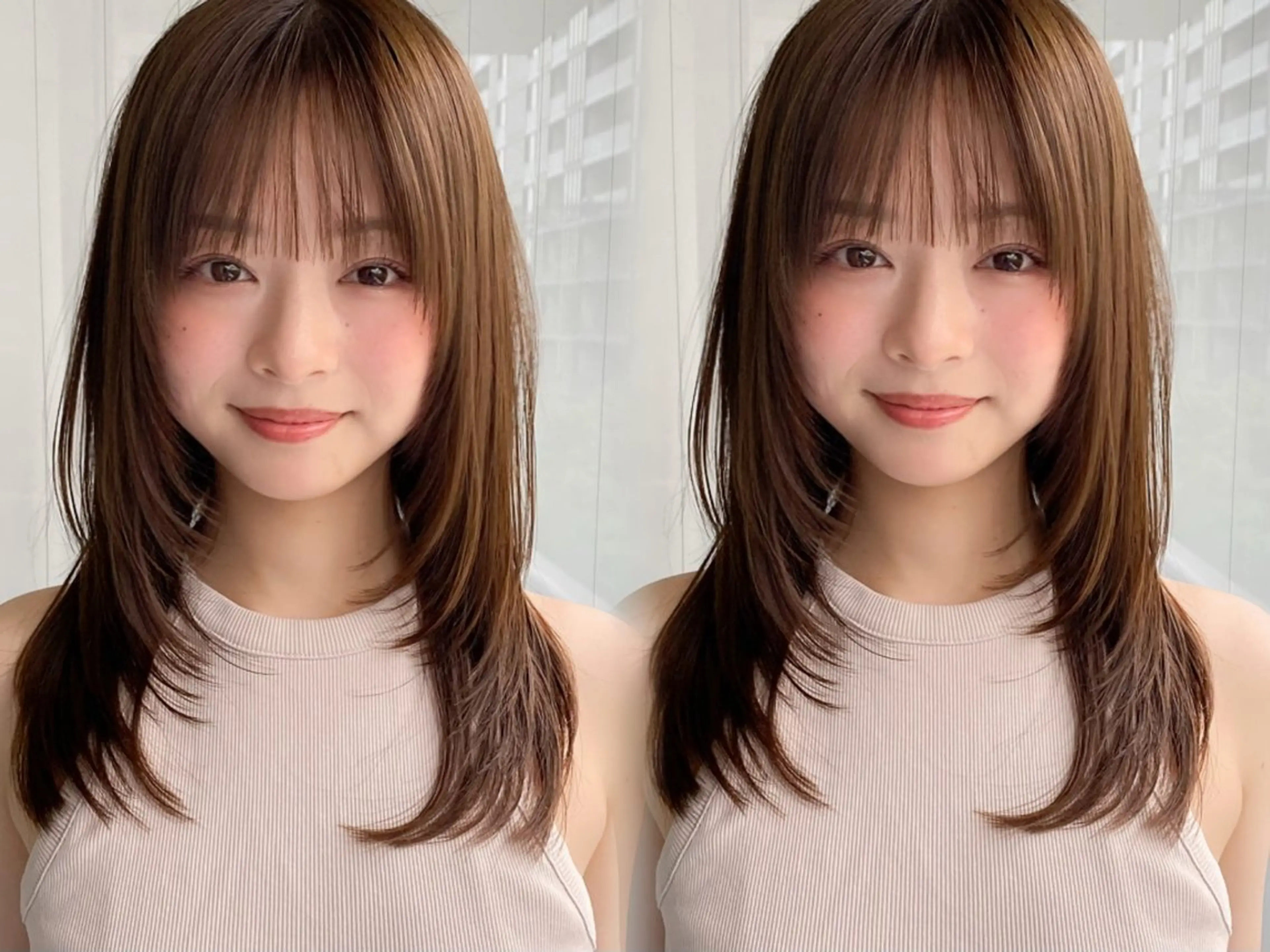 セミロング カラー レイヤーカット 縮毛矯正 カット 縮毛矯正 トリートメント レイヤー×髪質改善✨ 渋谷/佐藤侑哉のヘアスタイル