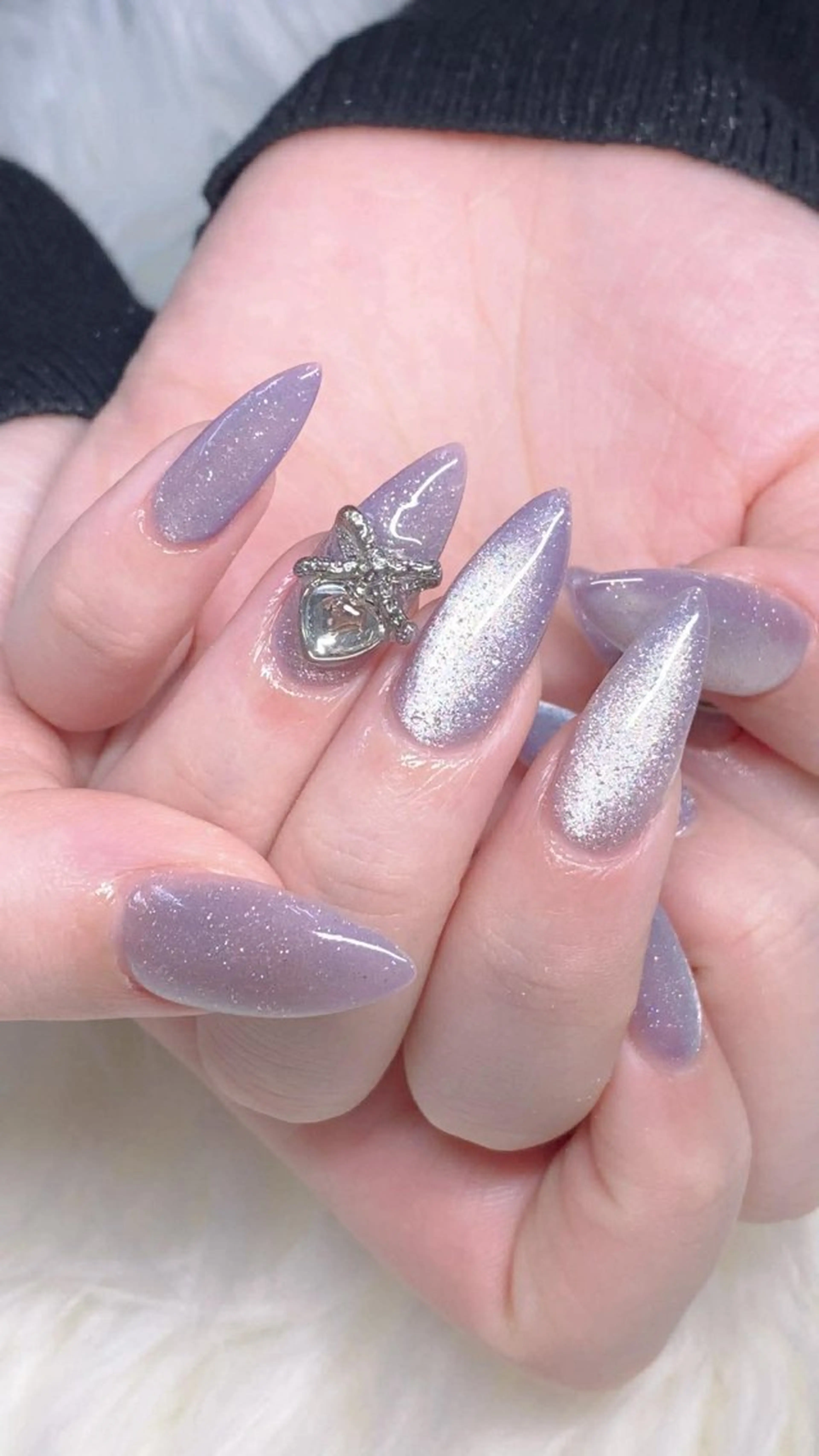 ネイル 桜ネイル フレンチネイル グラデーション 韓国ネイル マグネットネイル ハンドネイル Squen Nail 【持ち込みOK】のネイルデザイン