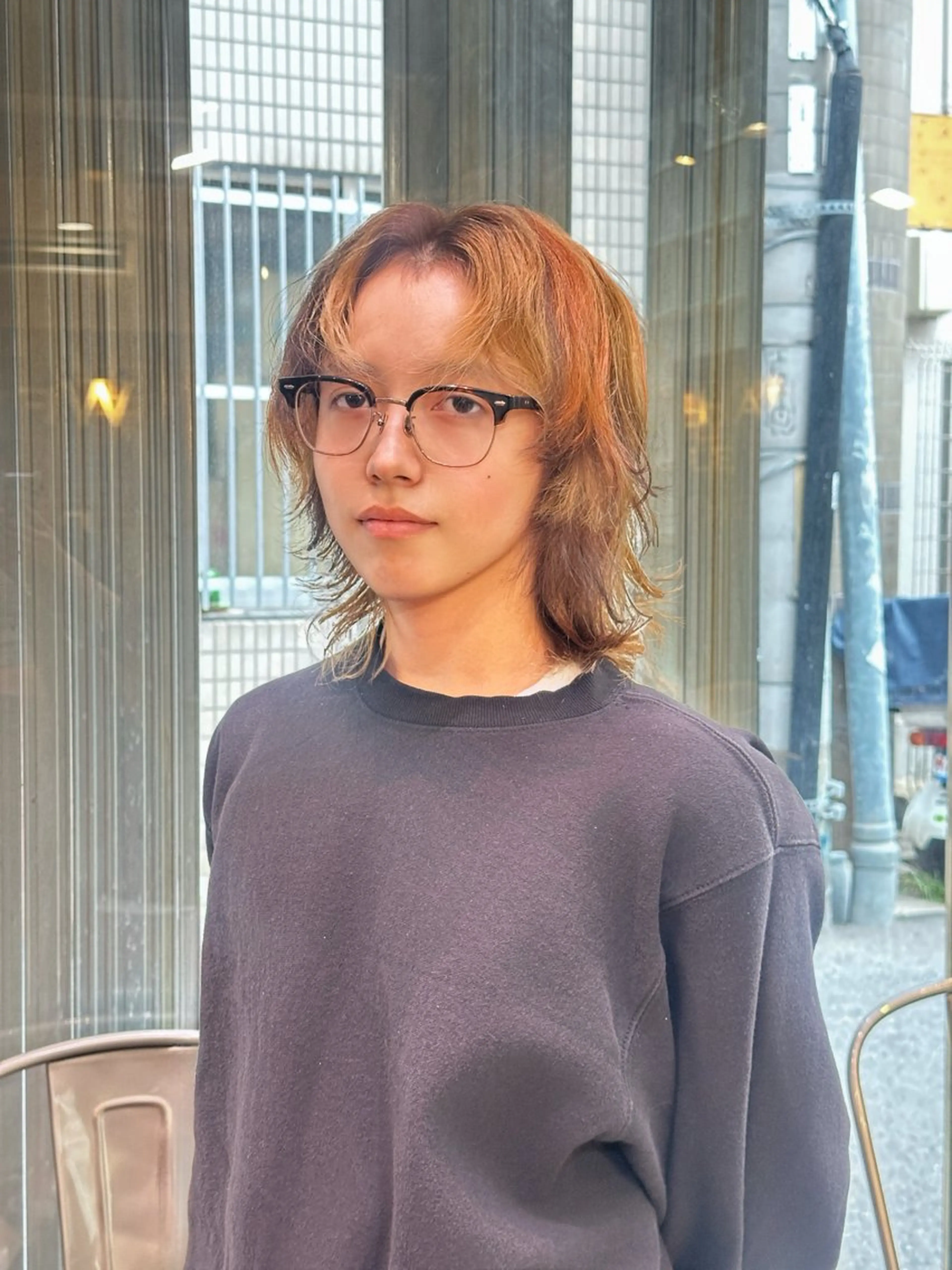 ミディアム 顔まわりレイヤー 顔周りカット 髪質改善 レイヤーカット シャギー カット ヘアカラー デザインカラー/中性 ウルフ/mitsuのヘアスタイル