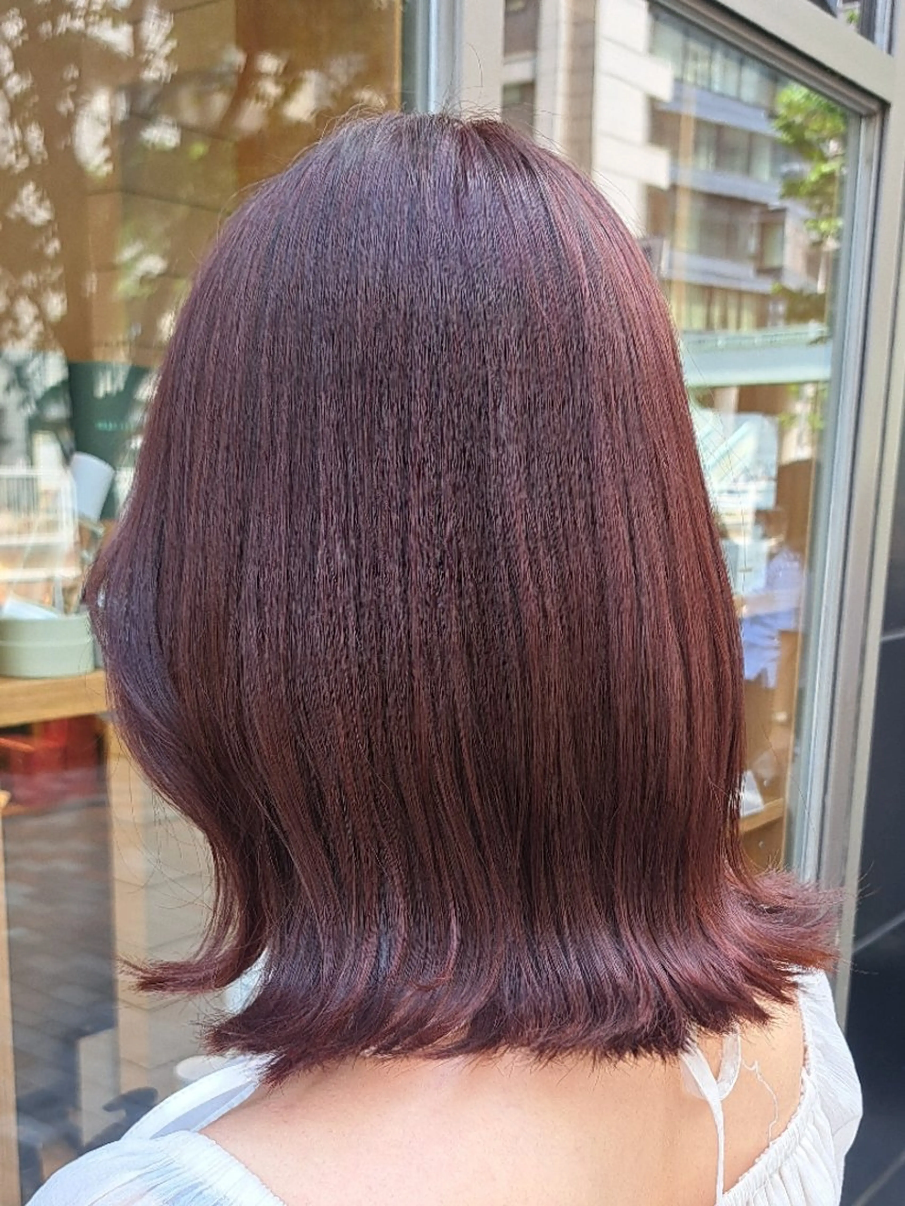 ミディアム カラー ブリーチ ブラウンカラー ブリーチなしカラー ピンクカラー ピンクブラウン カット ヘアカラー MIYU/透明感 渋谷/ベージュカラーのヘアスタイル