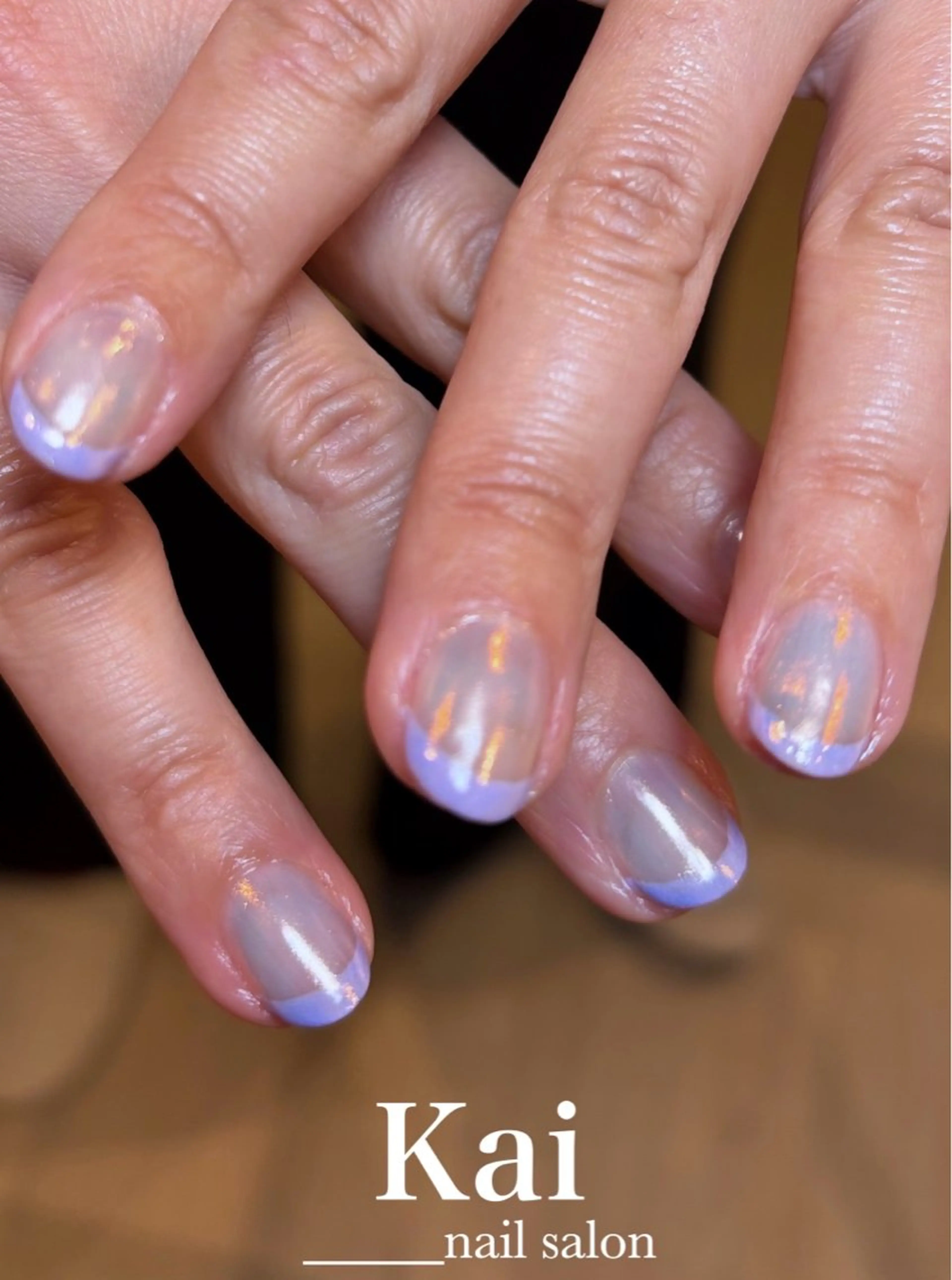 ネイル オーロラネイル フレンチネイル マグネットネイル パステルネイル 春ネイル ハンドネイル Kai  nail Mayukoのネイルデザイン