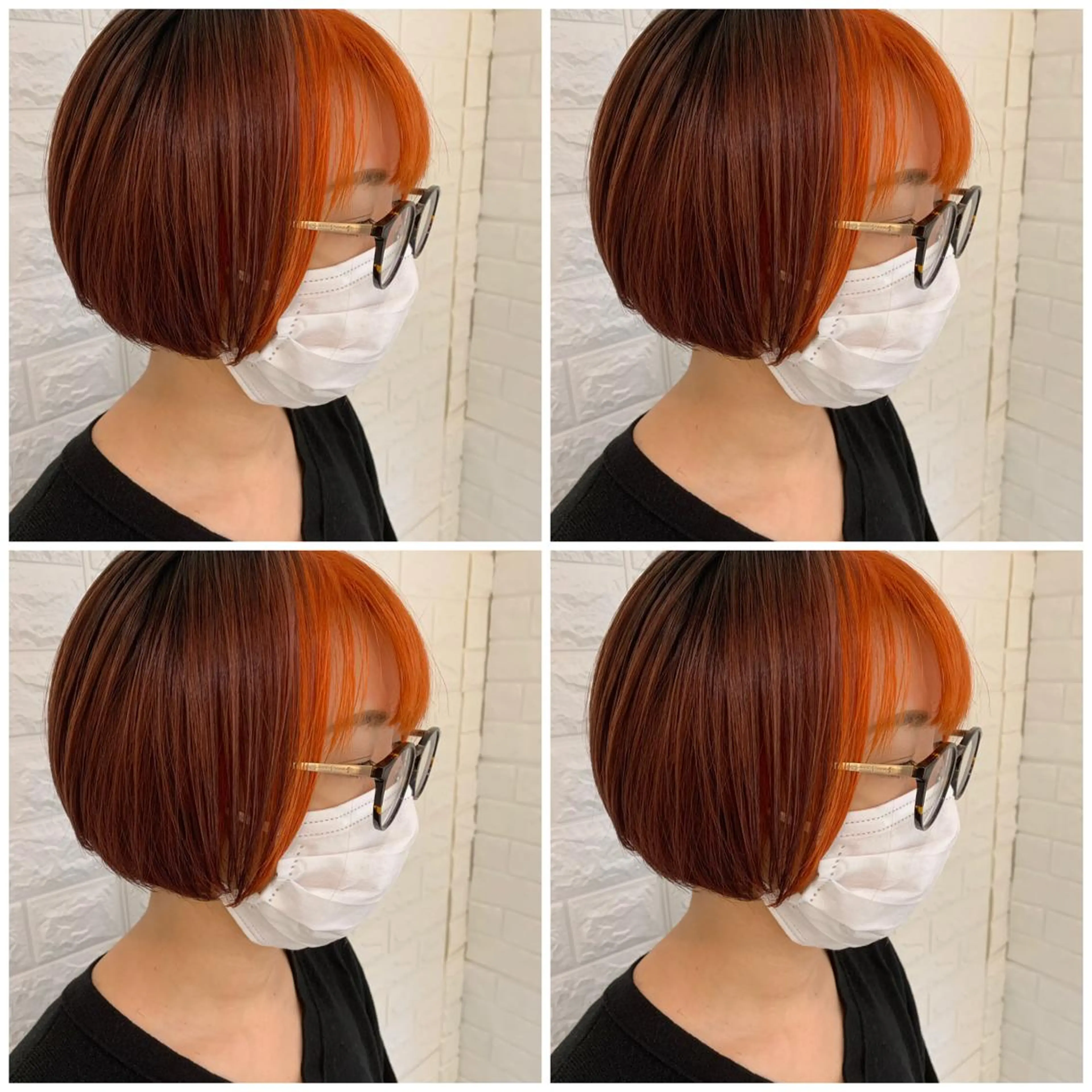 ショート カラー ミストバング ブリーチ オレンジ ヘアカラー ハイトーン/ブリーチ 山崎　悠次のヘアスタイル