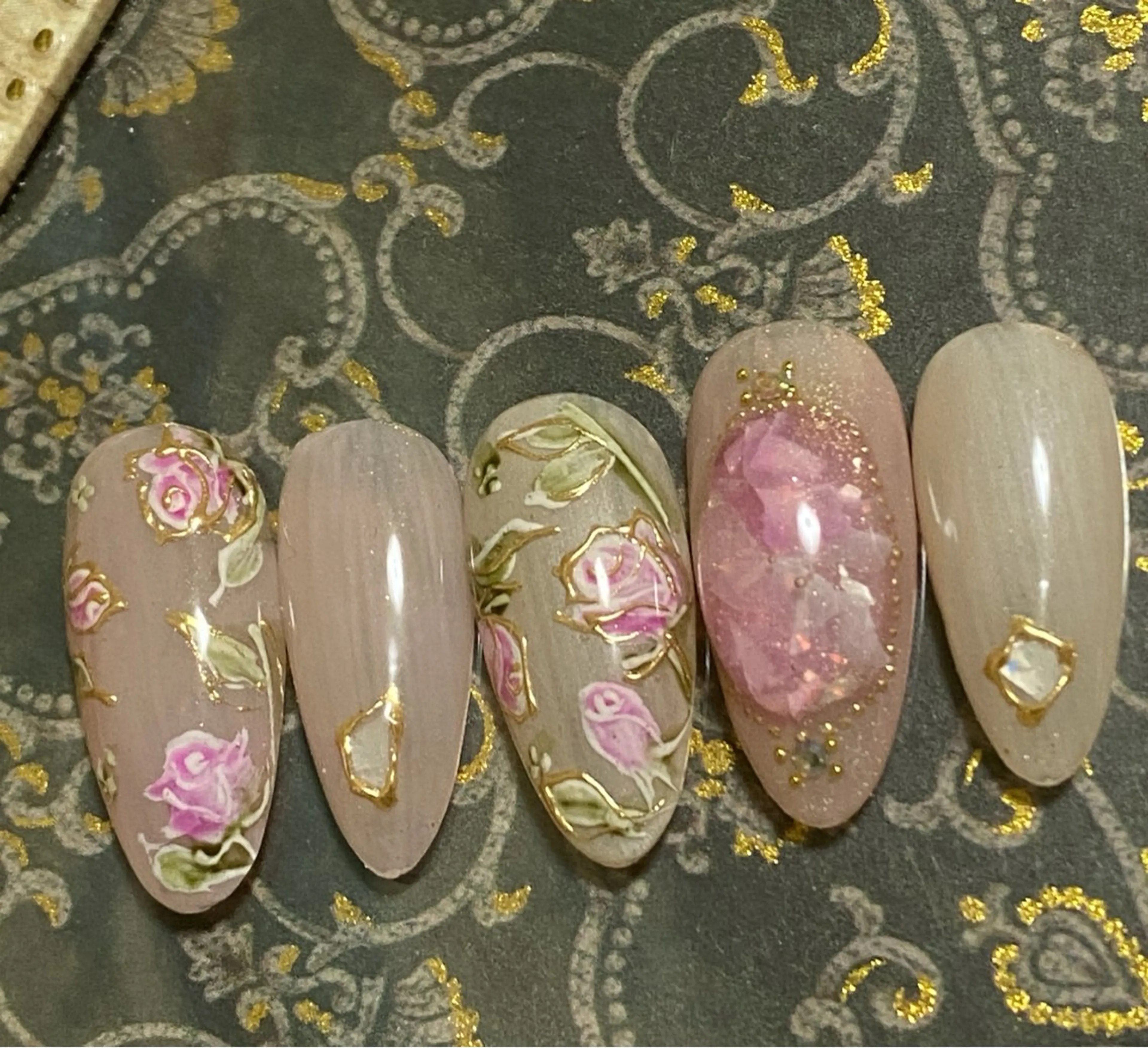 ネイル フラワーネイル 自宅ネイルサロン ♦️nuance♦️のネイルデザイン