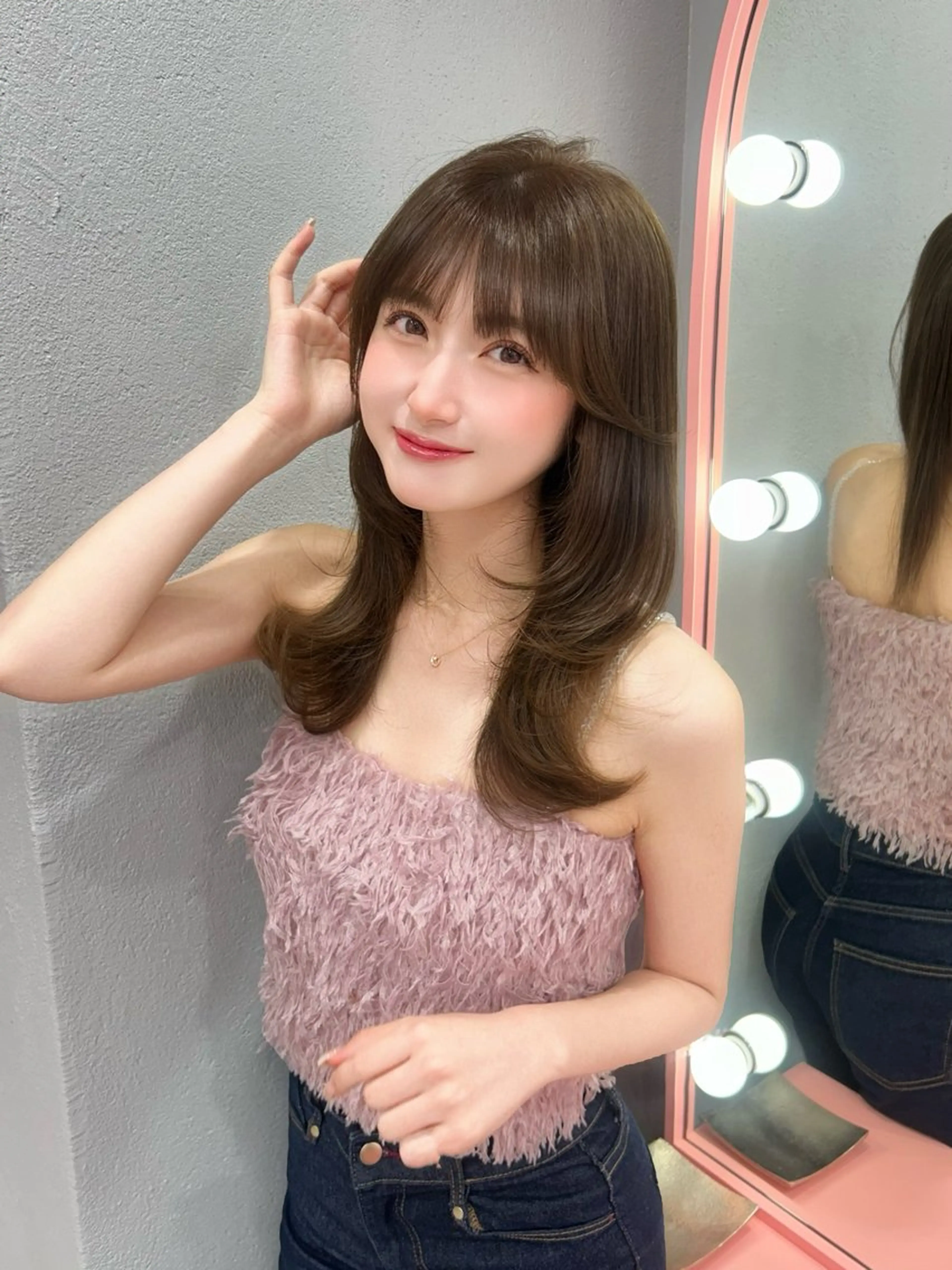 ミディアム カット ヘアカラー 透明感カラー♡ 原宿美容室￤Rinaのヘアスタイル