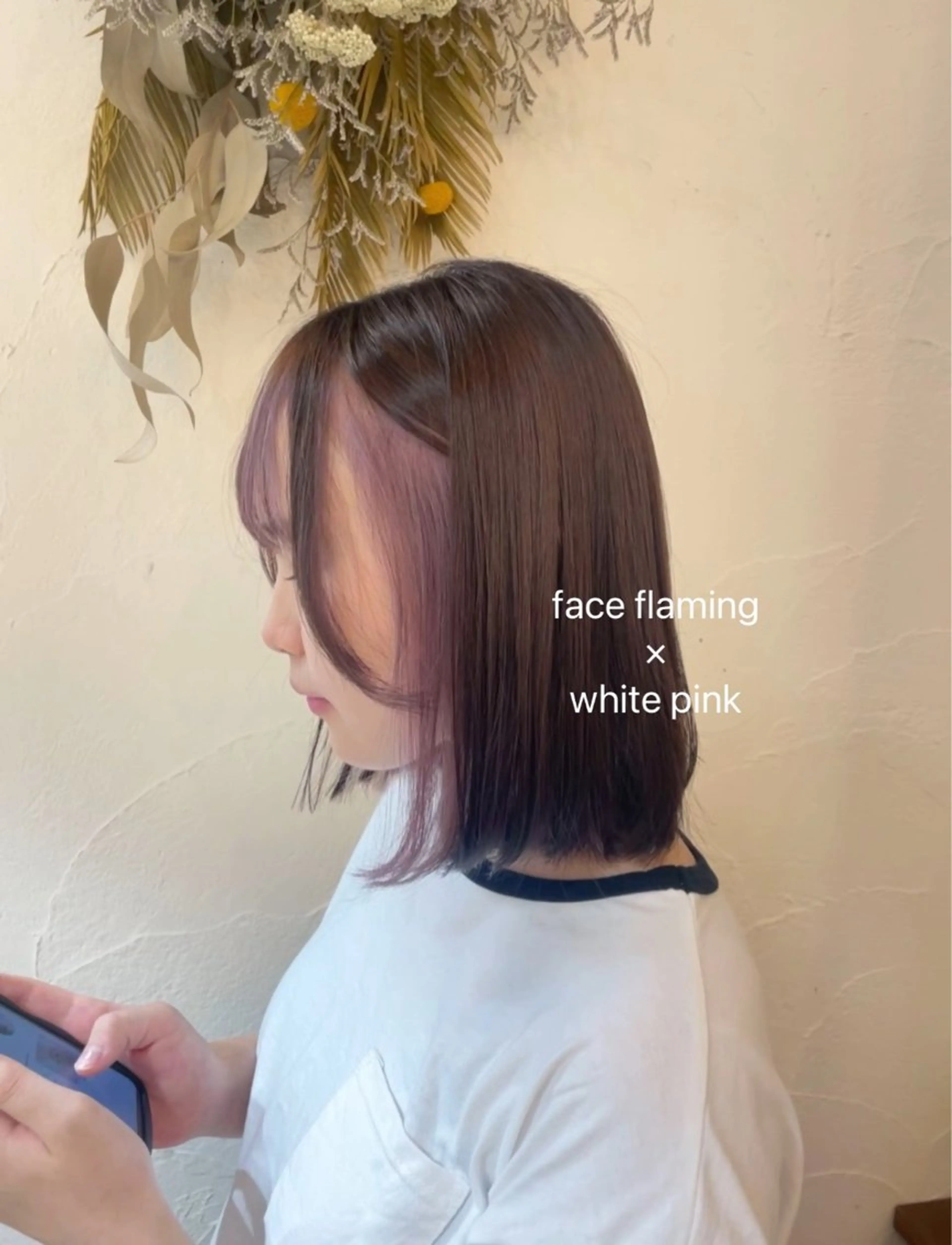 ミディアム カラー ヘアアレンジ ラベンダーカラー ピンクカラー ホワイトピンク NOELA所属・加藤あいり／大人 可愛いモテカラー♡のヘアスタイル