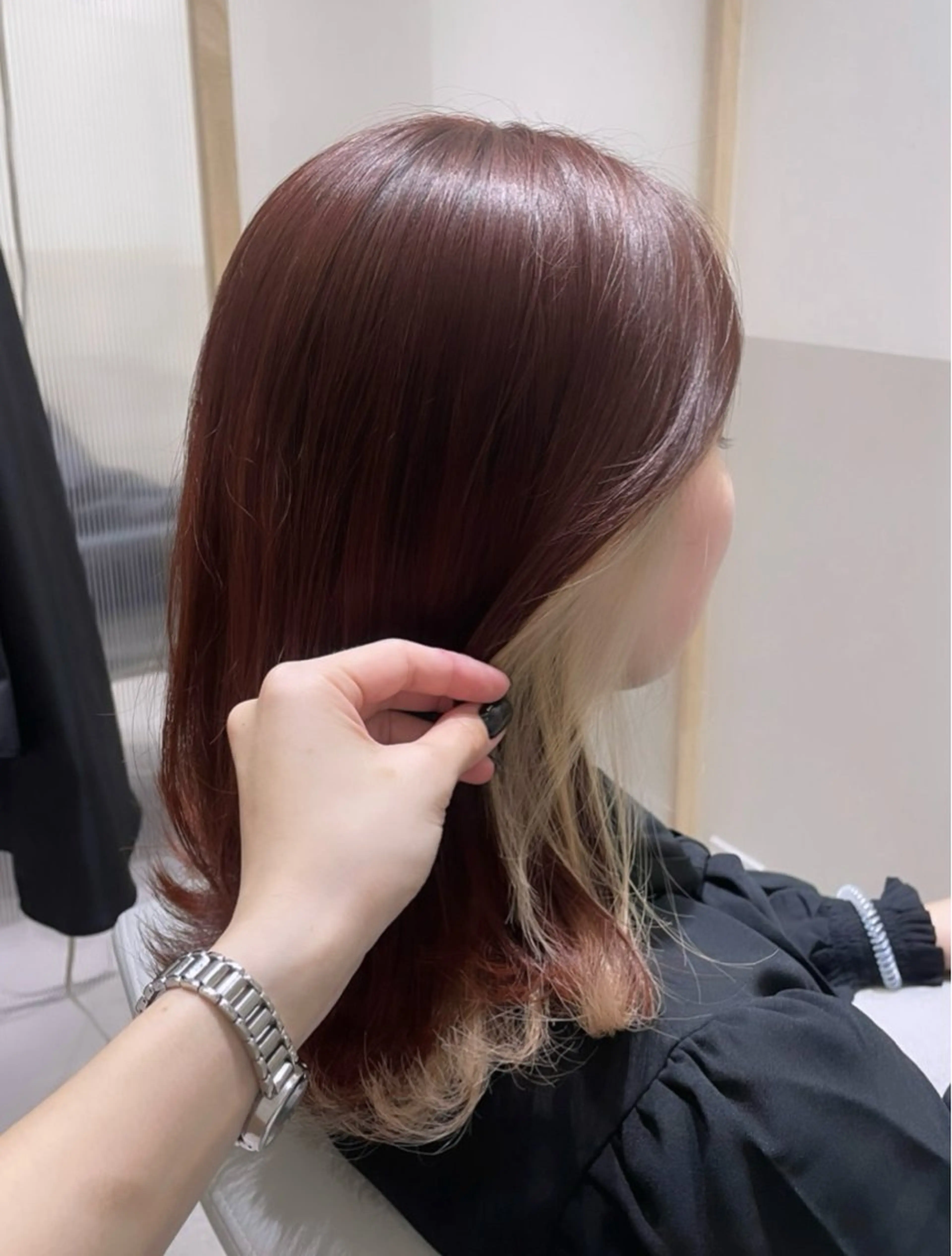 ミディアム カラー ベージュカラー ブリーチ ブラウンカラー インナーカラー レッドカラー ヘアカラー トリートメント 髪質改善✨Zina浦 安/個室🌈YUKIのヘアスタイル