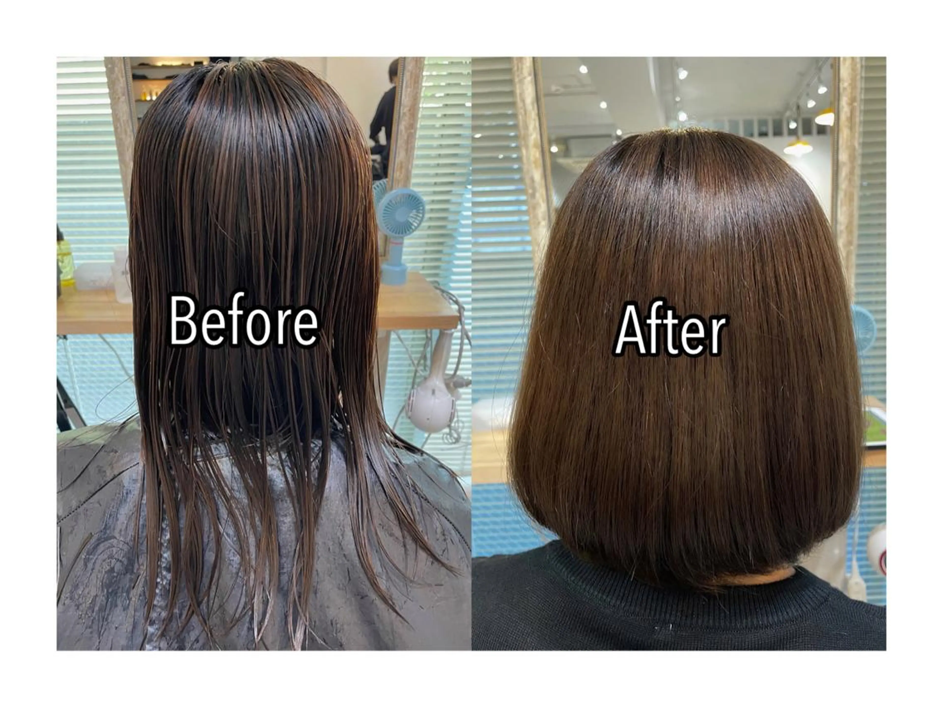 ミディアム レイヤーカット・ 縮毛矯正 星野のヘアスタイル