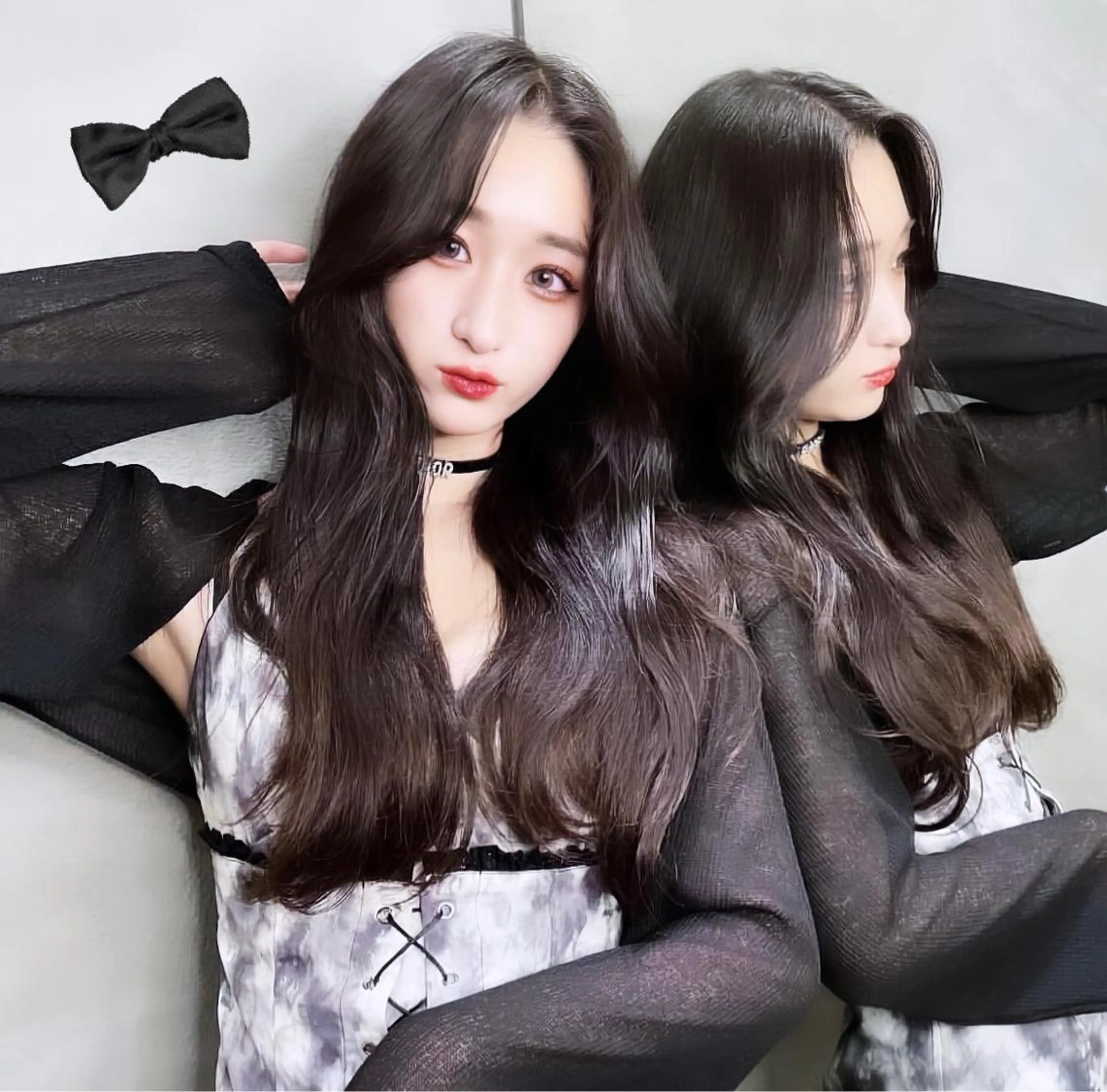 ロング カラー 韓国風ヘア カット 透明感カラー×小 顔レイヤー♡ヒデさんのヘアスタイル