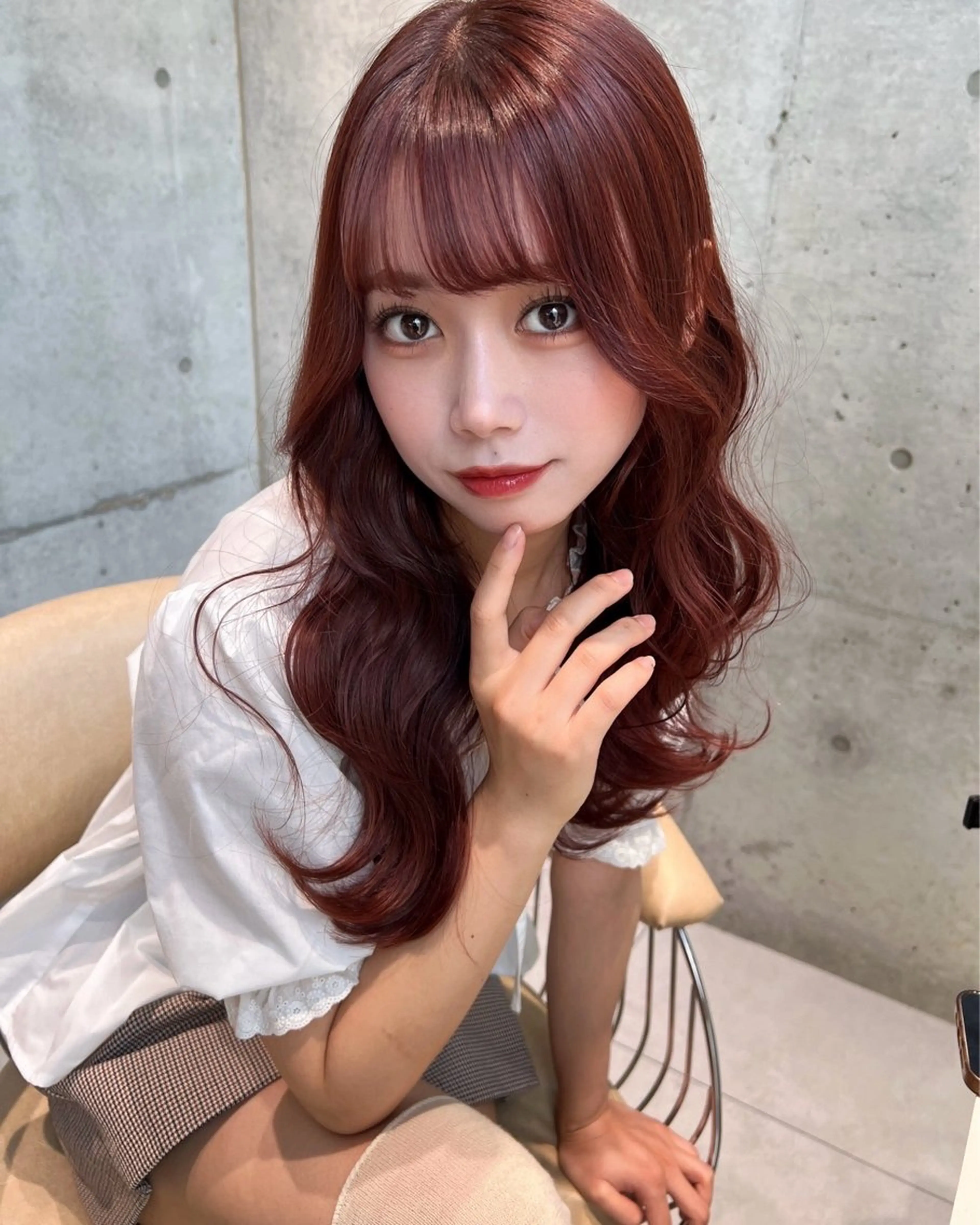 セミロング カラー カット ヘアカラー トリートメント shion 透明感カラーのヘアスタイル