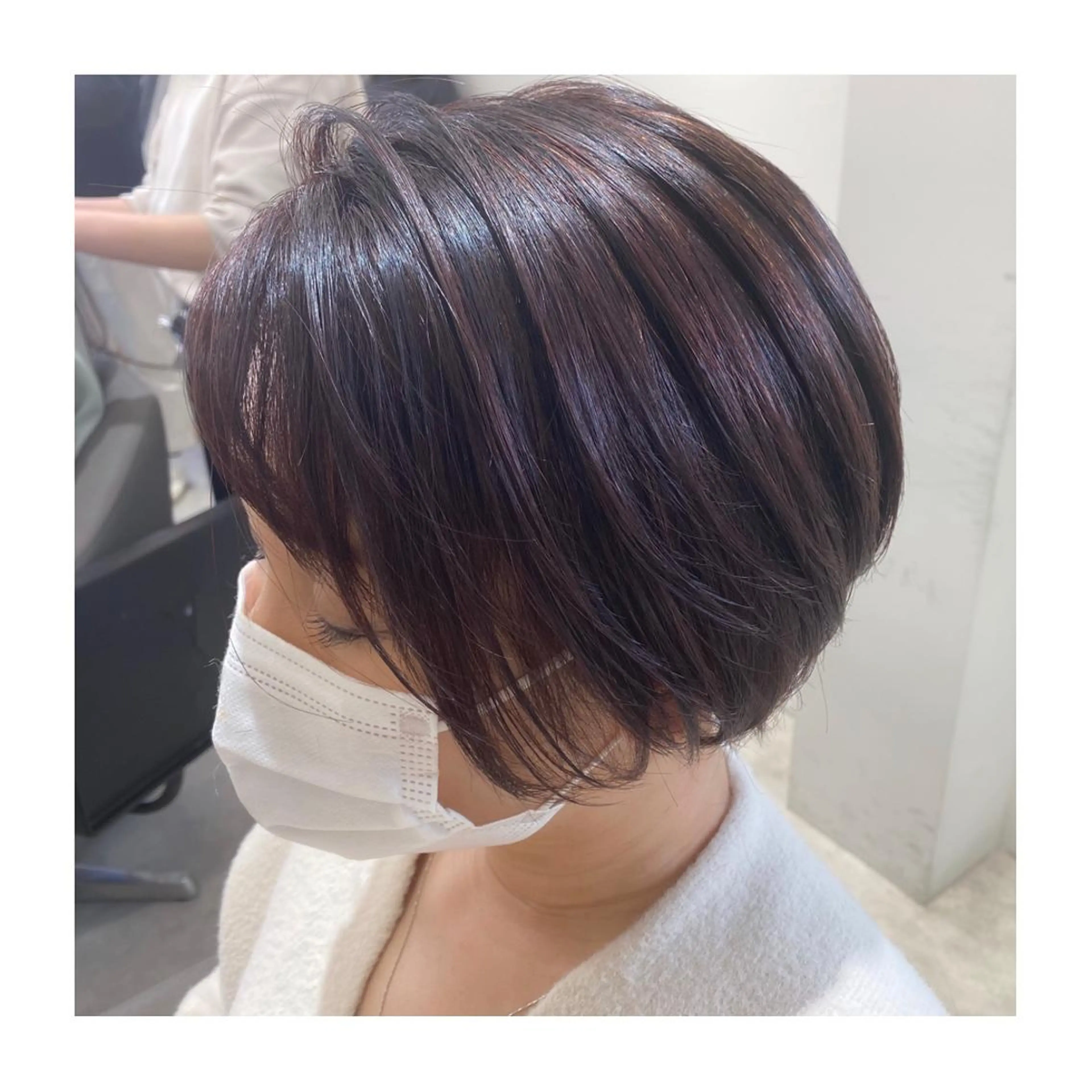 ショート カラー バイオレットカラー ショートヘア 小國 綾かのヘアスタイル