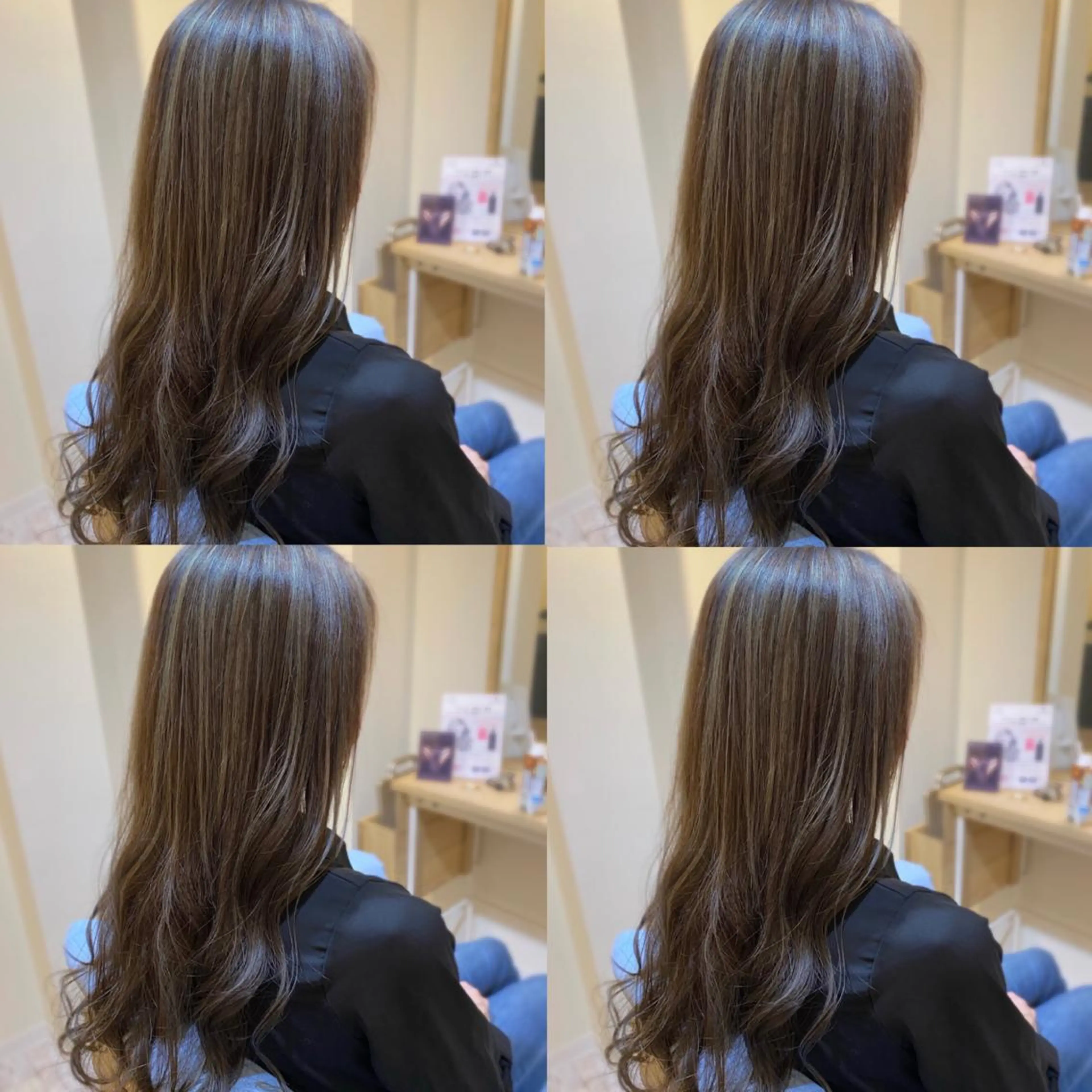 ロング カラー 金島 青のヘアスタイル