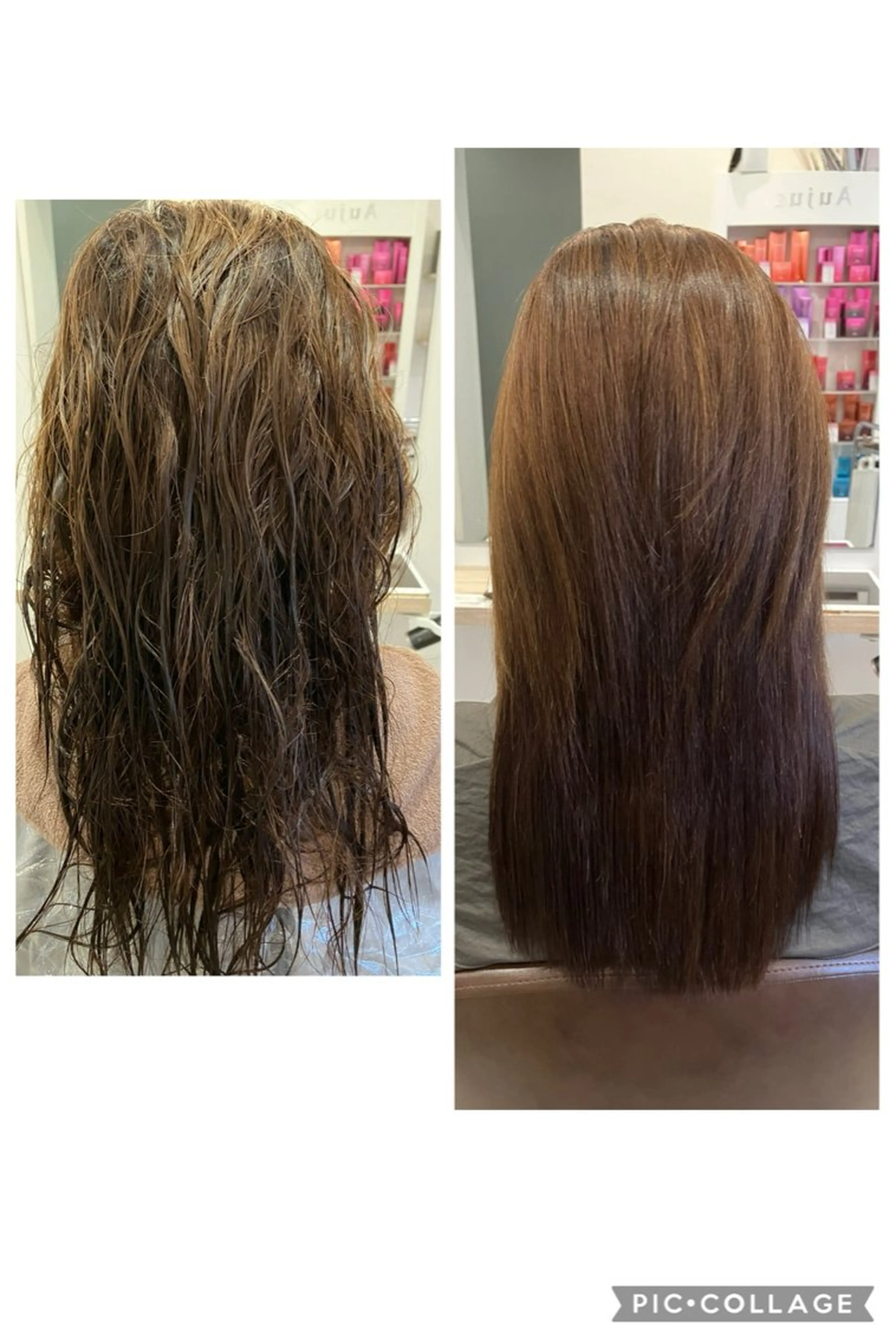 セミロング パーマ 髪質改善 レイヤーカット 縮毛矯正 ストレートパーマ ブリーチ&ストレート 長谷川勇人のヘアスタイル