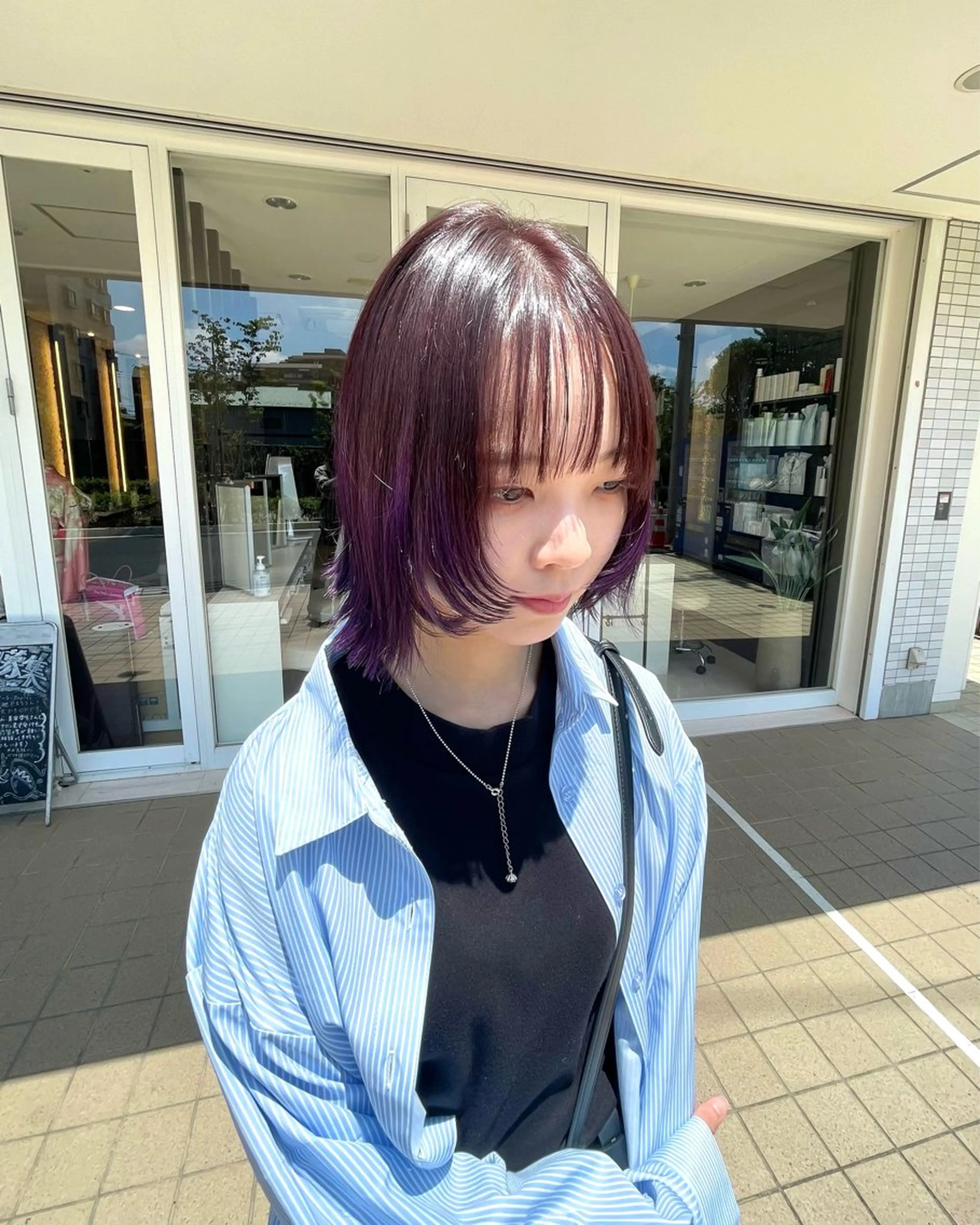 ミディアム 切りっぱなしボブ ボブ 顔まわりレイヤー レイヤーカット 武田 清久のヘアスタイル