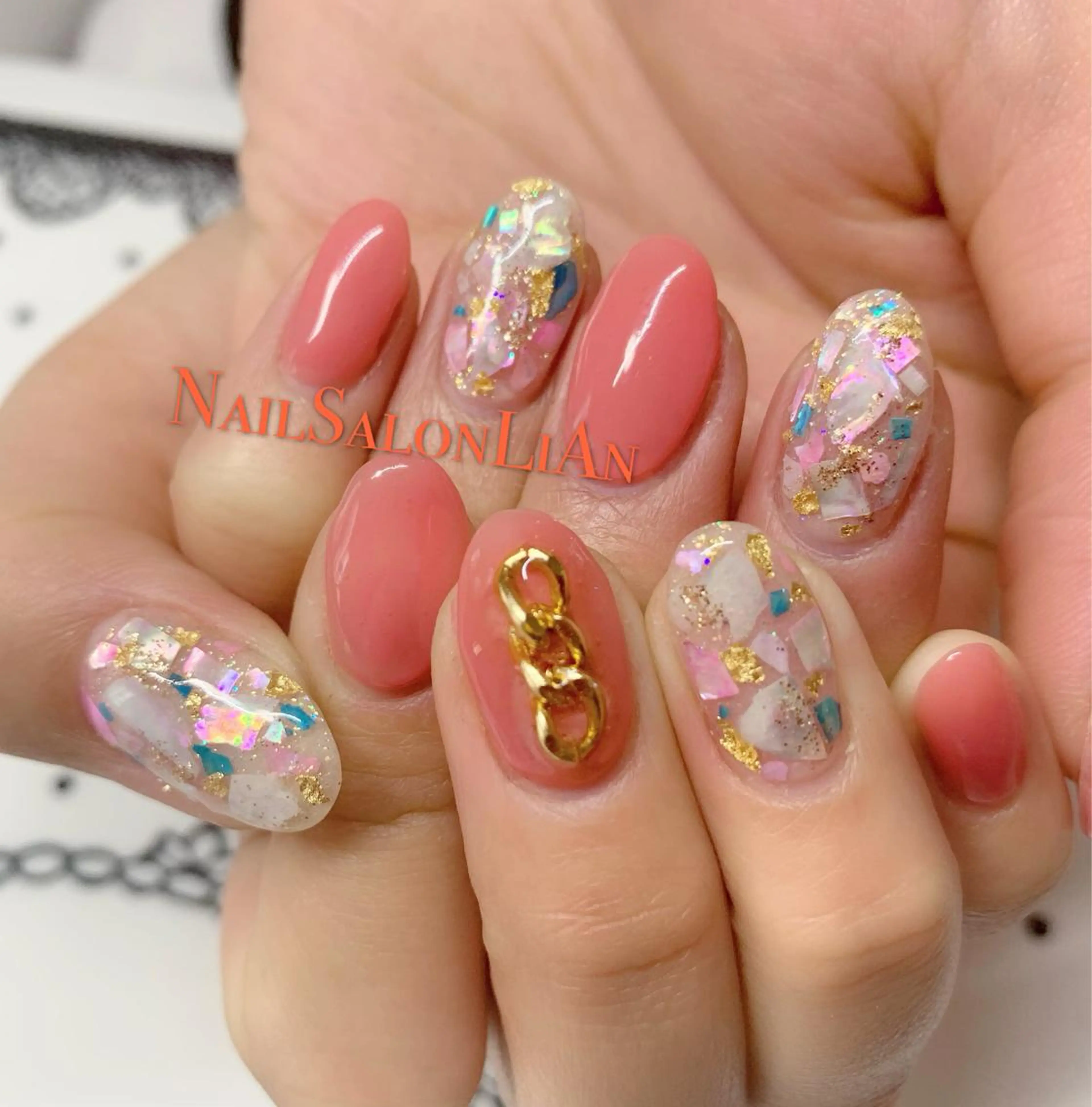 ネイル アートネイル 持ち込み シンプルネイル ストーンネイル NailSalon LiAnのネイルデザイン