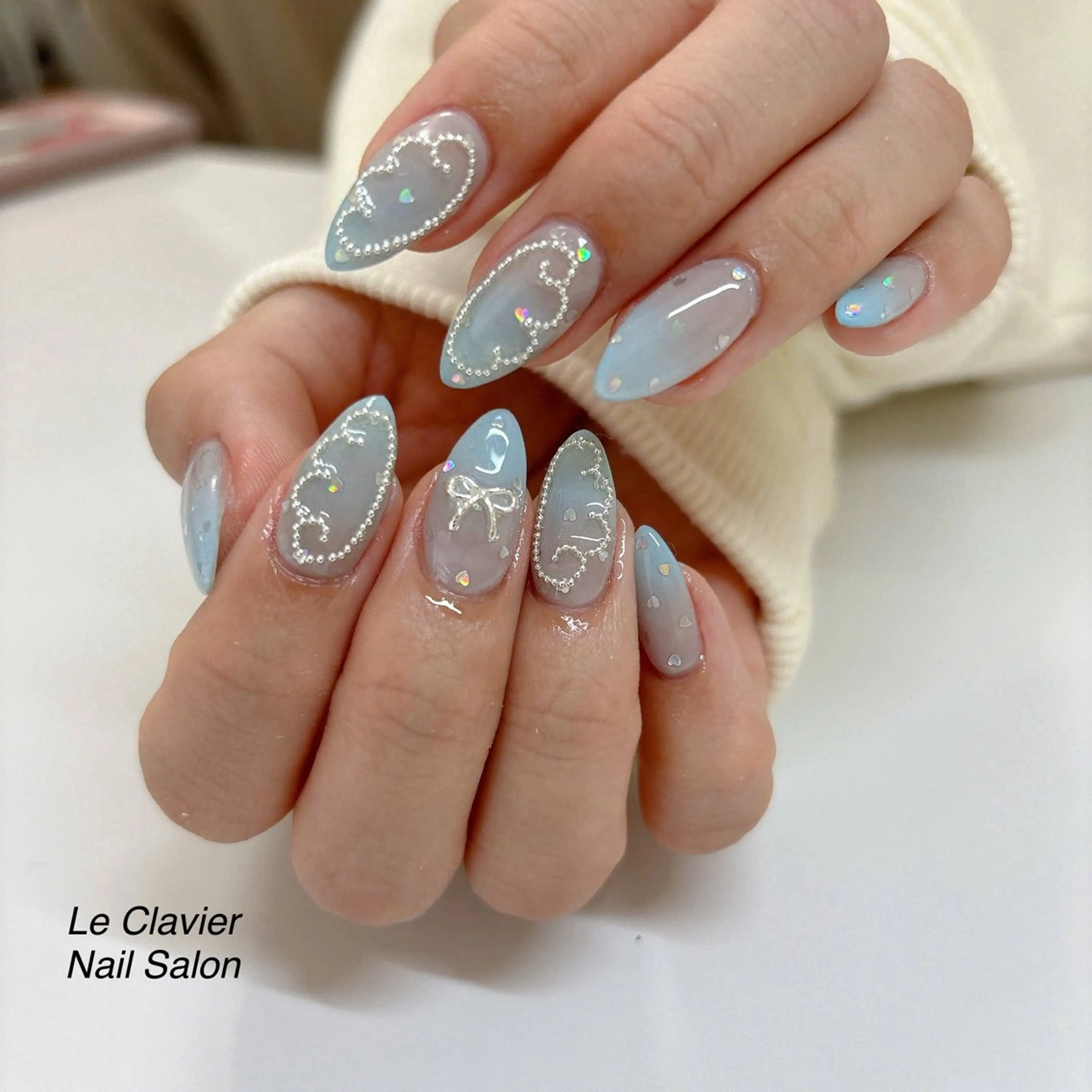 ネイル アートネイル オーロラネイル チークネイル 長さ出し フットネイル ハンドネイル Hazuki nailのネイルデザイン