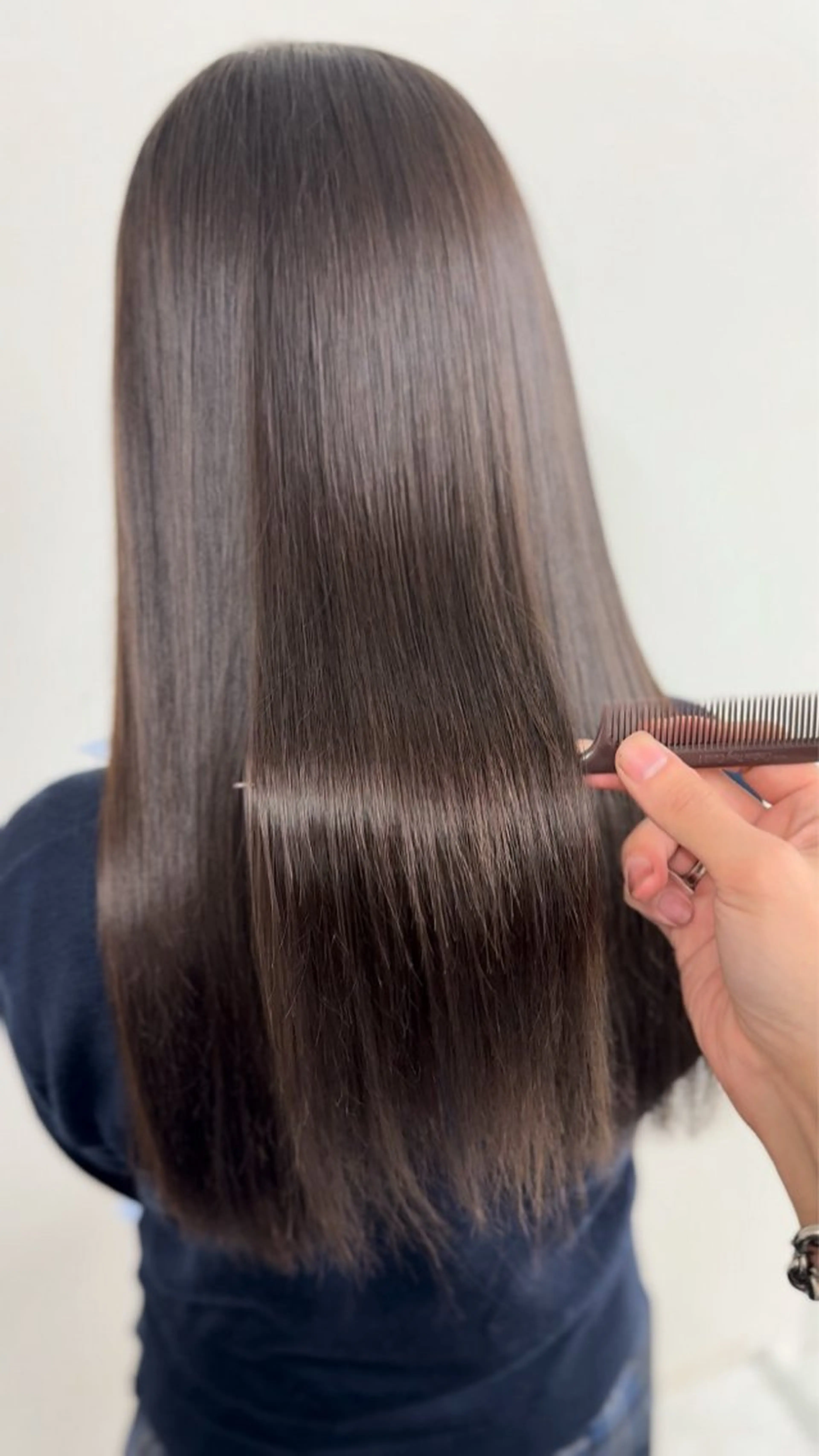 ロング カット ヘアカラー 縮毛矯正 りきと🦋河原町 縮毛矯正/艶カラーのヘアスタイル