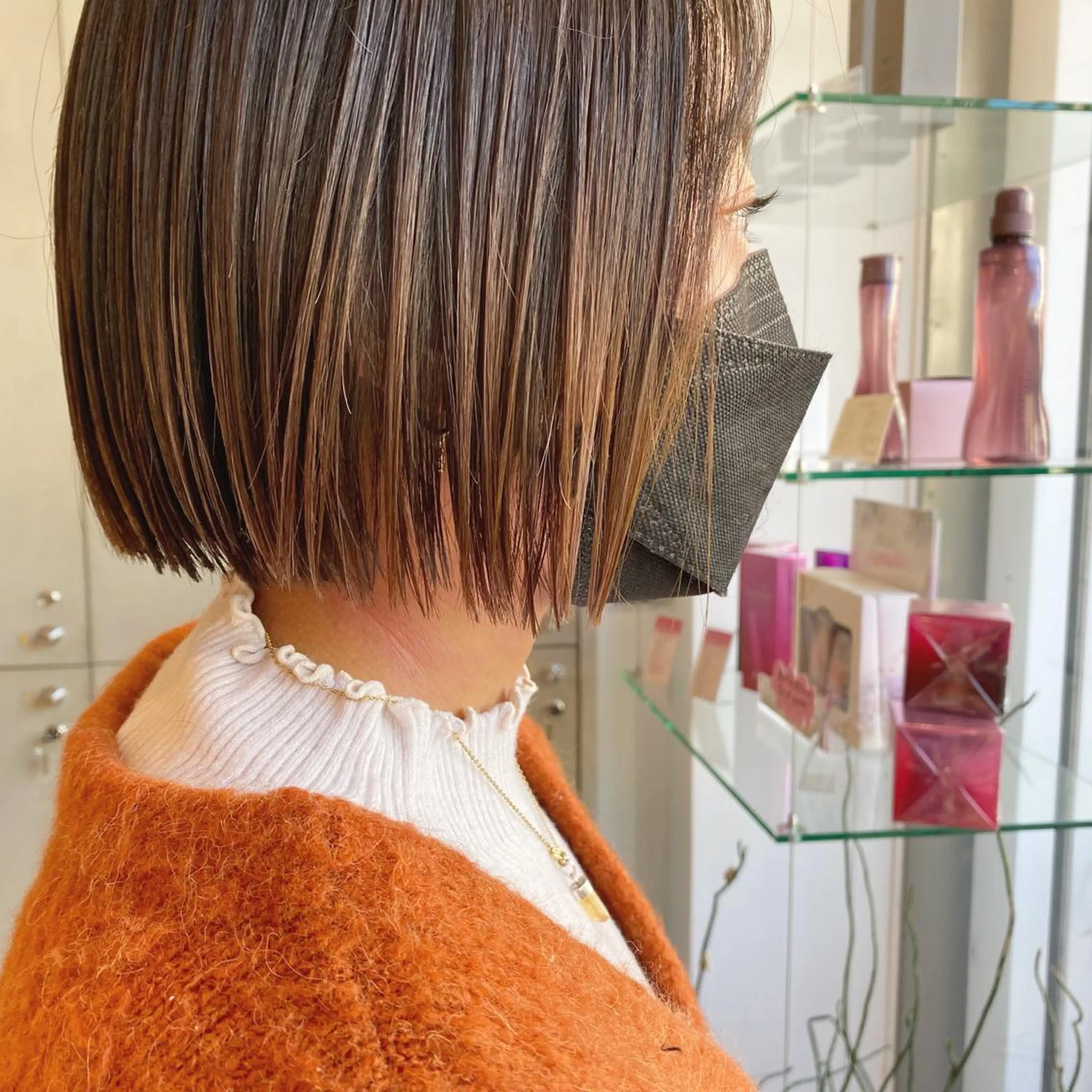 ショート 切りっぱなしボブ ボブ カット アオヌマミユ☁️ /ボブ/ハイトーン/のヘアスタイル