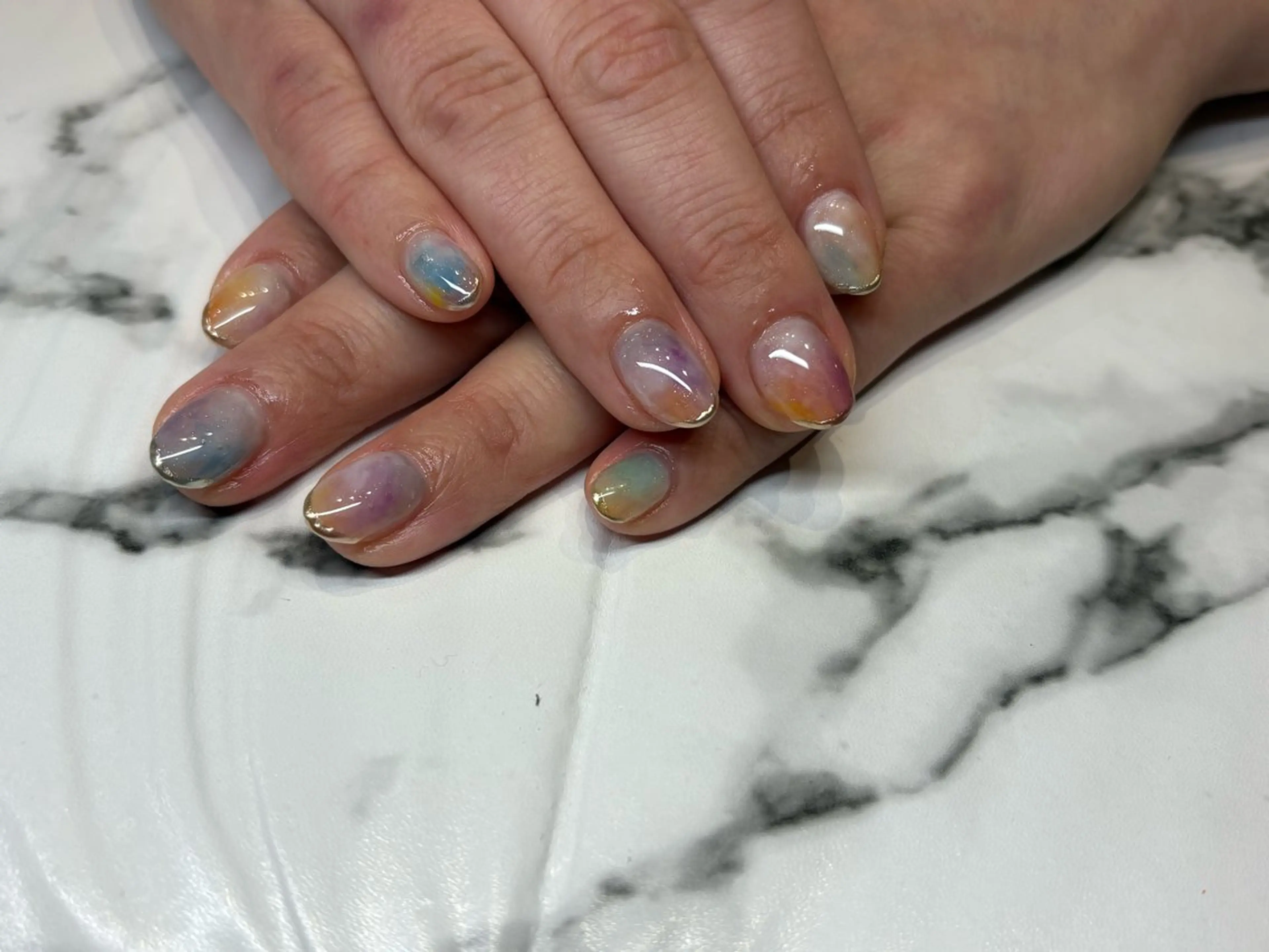 ネイル 持ち込み 春ネイル MANAMI W【今福鶴見店】のネイルデザイン