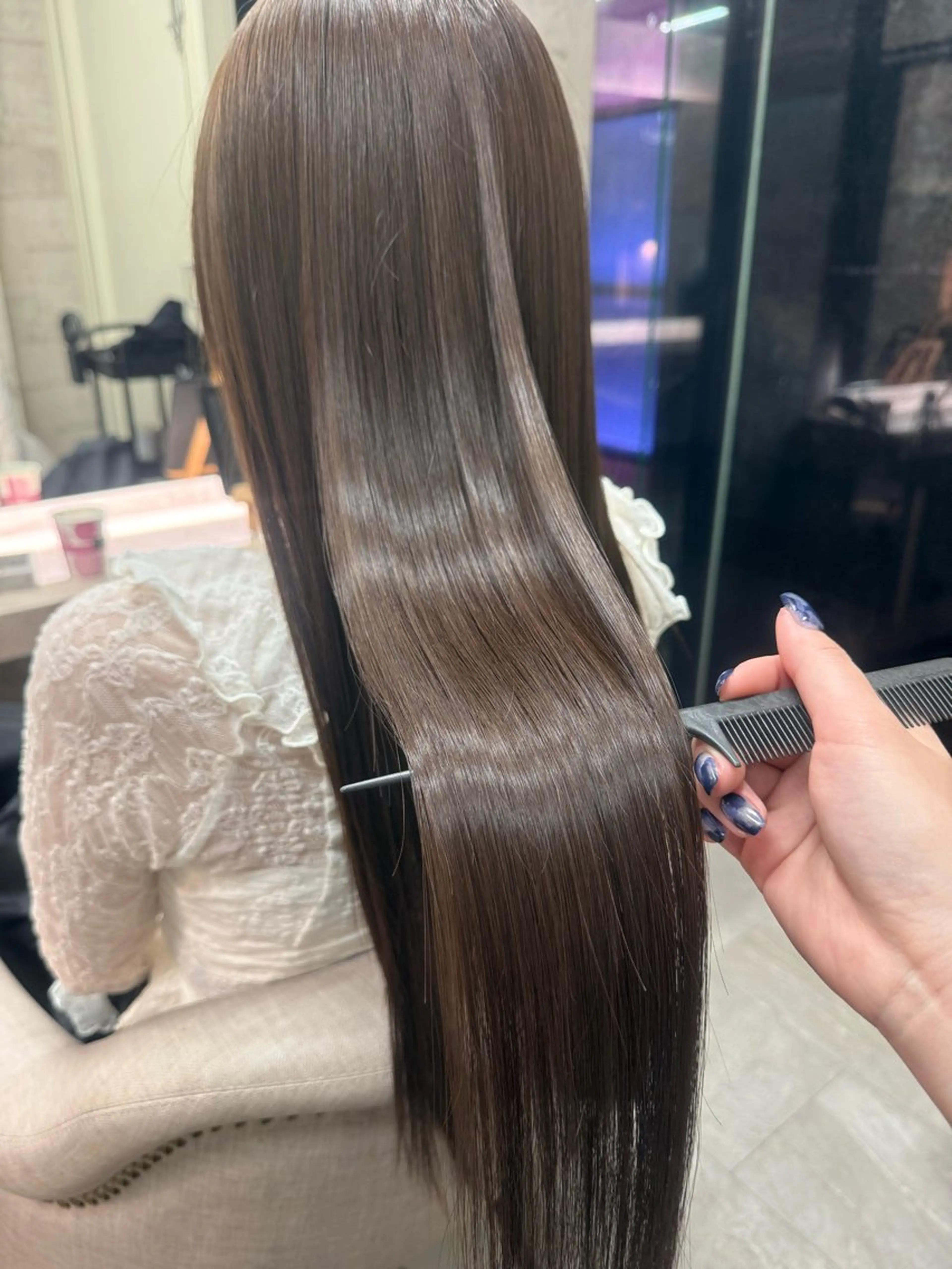 cut +color +縮毛矯正+treatmentの写真