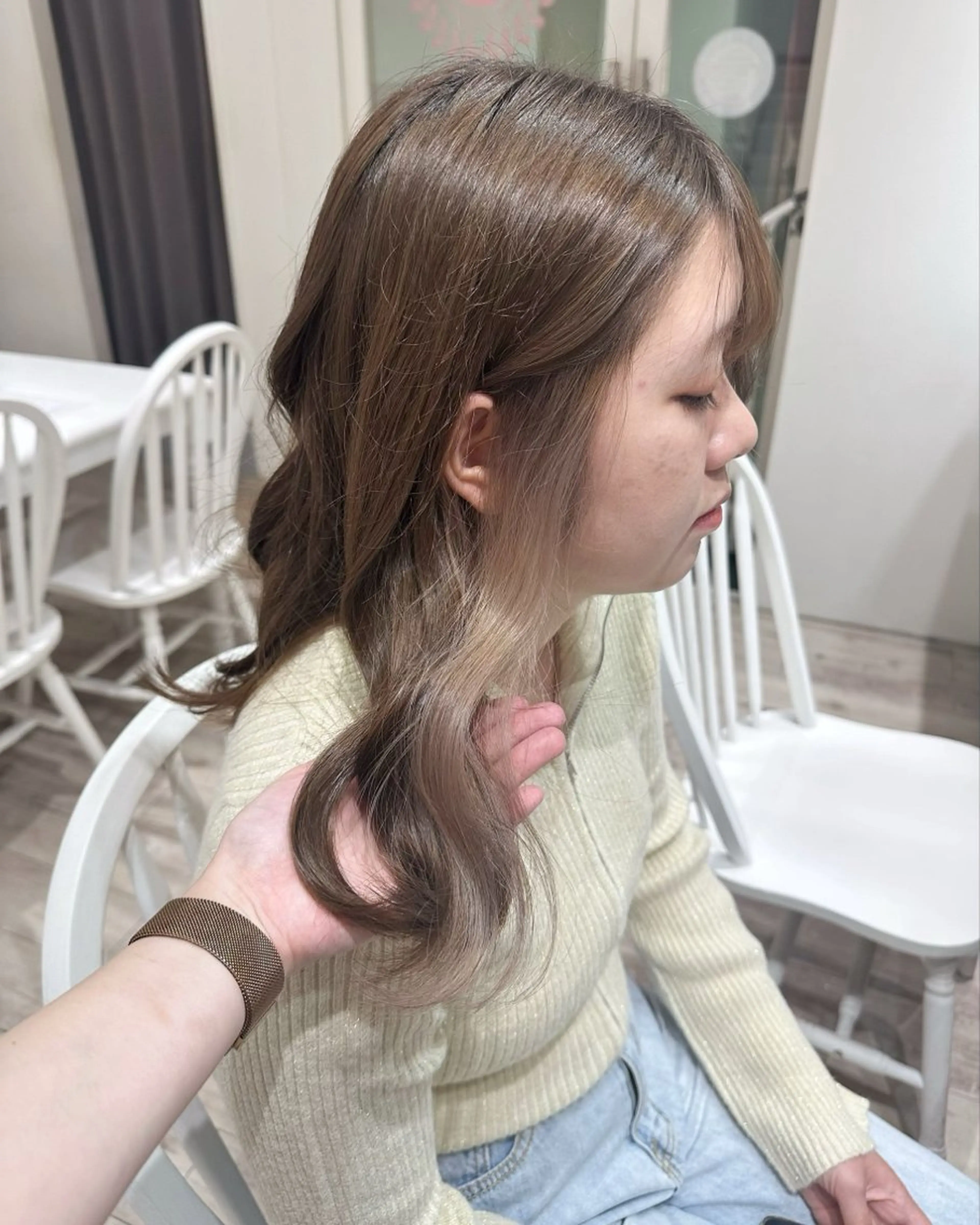 ロング カラー ヘアカラー トリートメント Himawari♡ 柔らかいカラーのヘアスタイル
