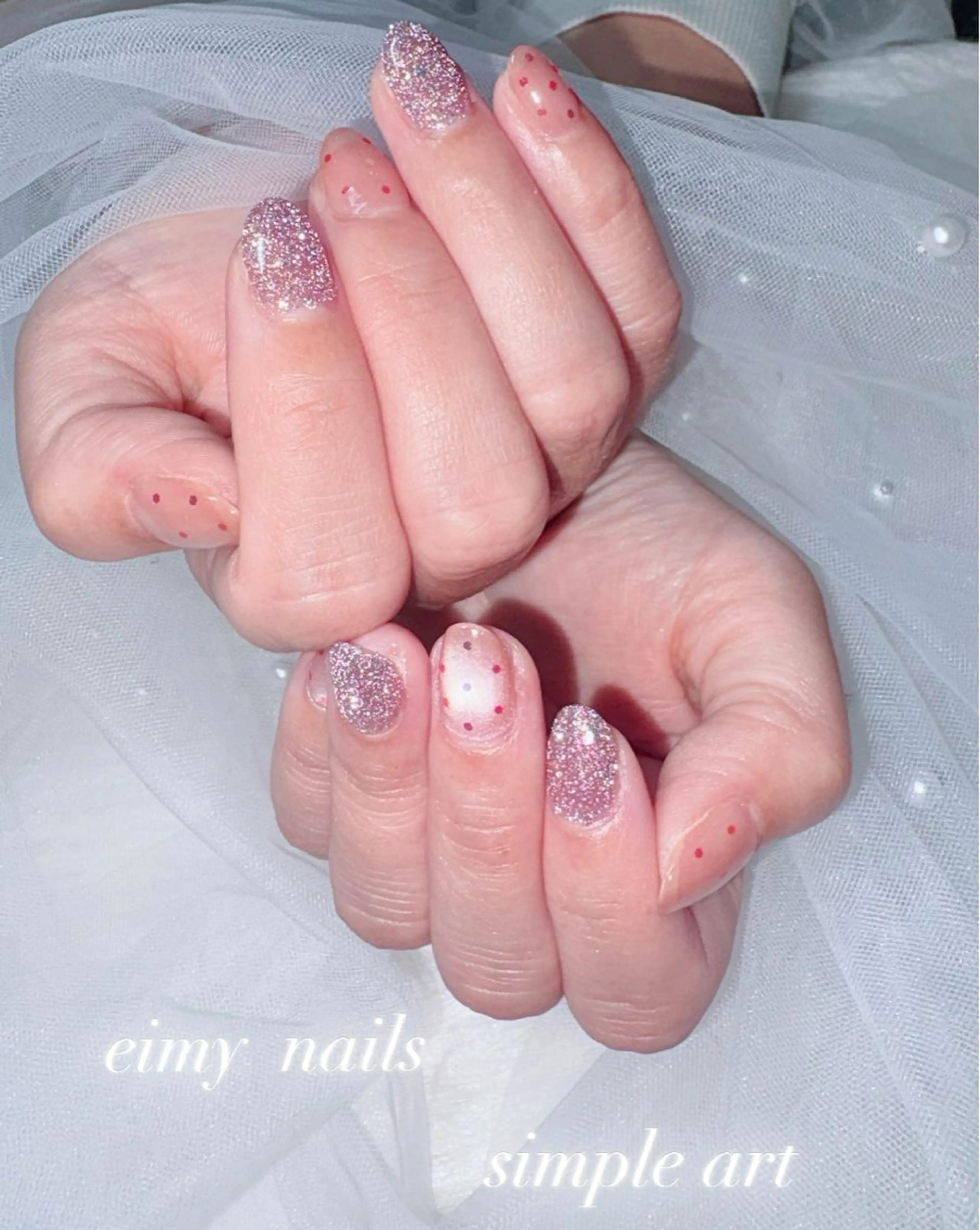 ネイル アートネイル ドット フラッシュネイル ラメ(グリッター) マグネットネイル ハンドネイル eimy nails♡のネイルデザイン
