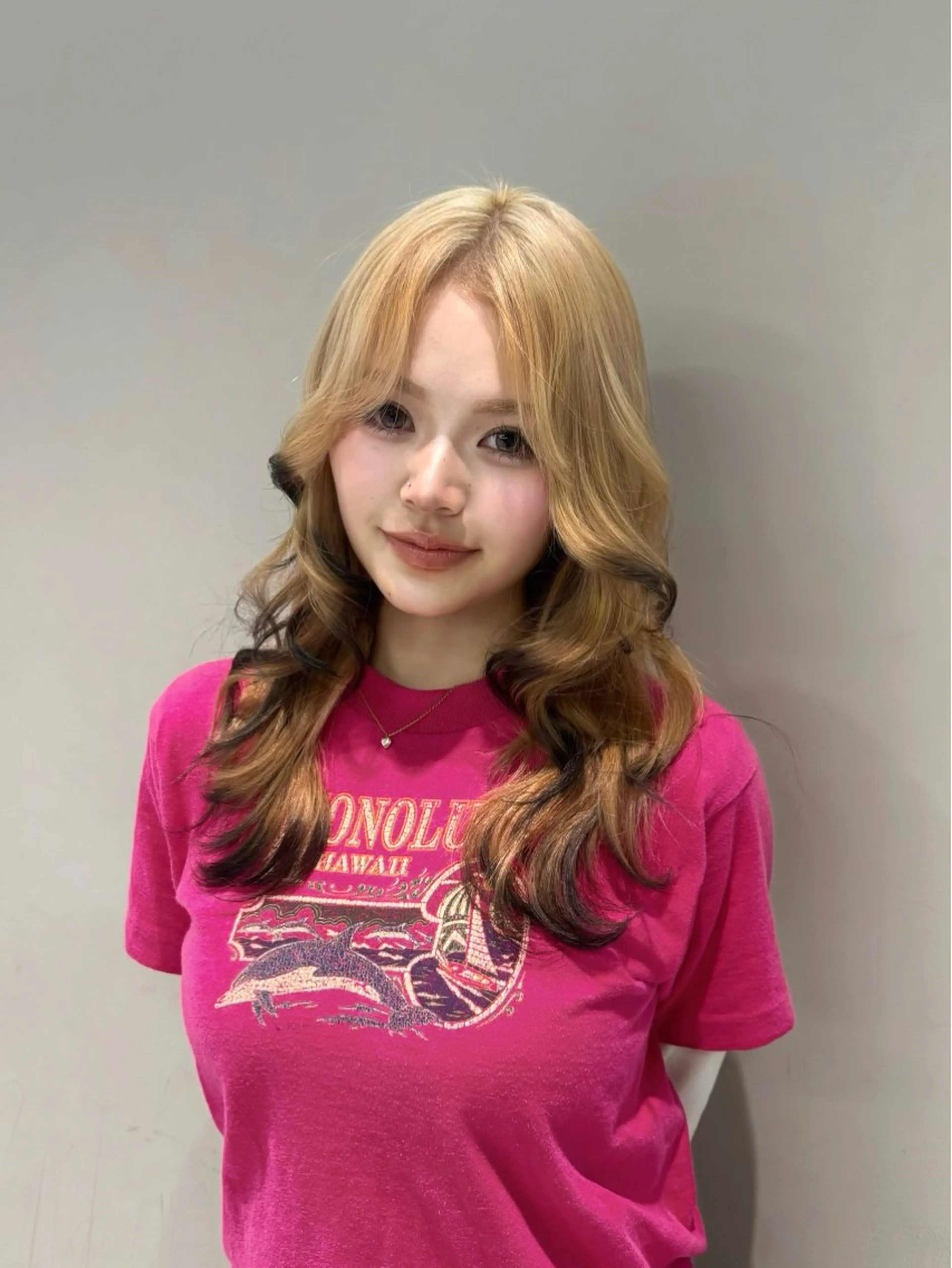 セミロング レイヤーカット ヘアカラー 名駅/GEM lit risaのヘアスタイル