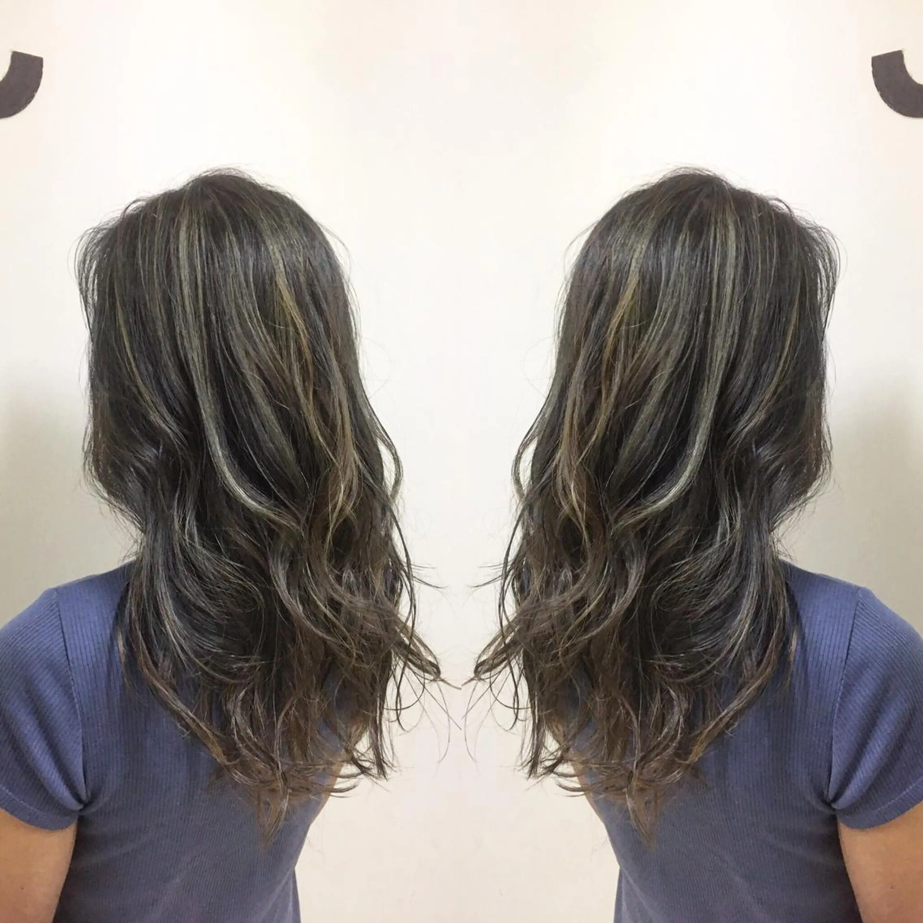 セミロング ハイライト 綺麗な髪質にしたい方 限定🌈清水　祥のヘアスタイル