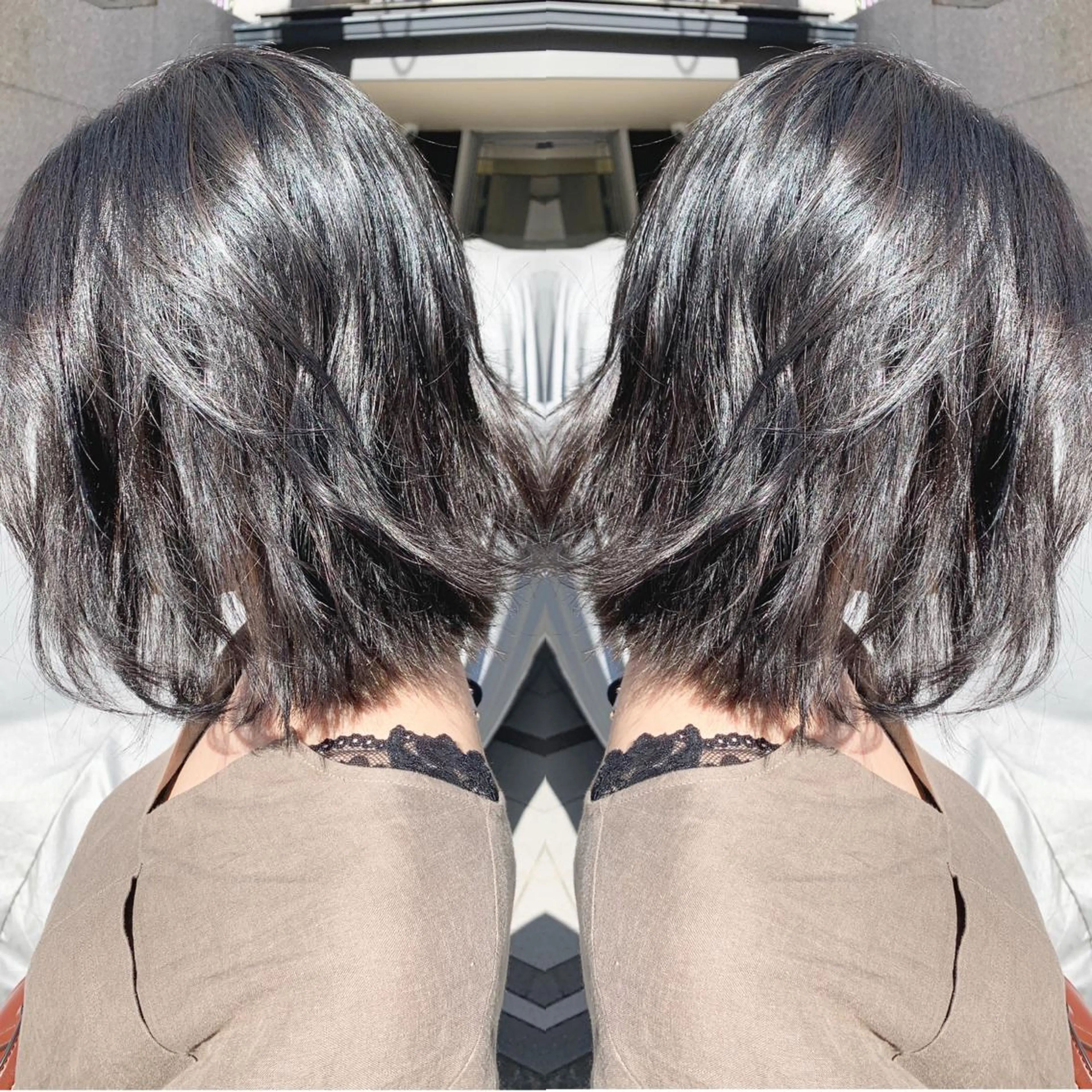 ミディアム ボブ 外ハネヘア カット ヘアカラー H所属・H (エイチ) 烏丸御池店のヘアスタイル