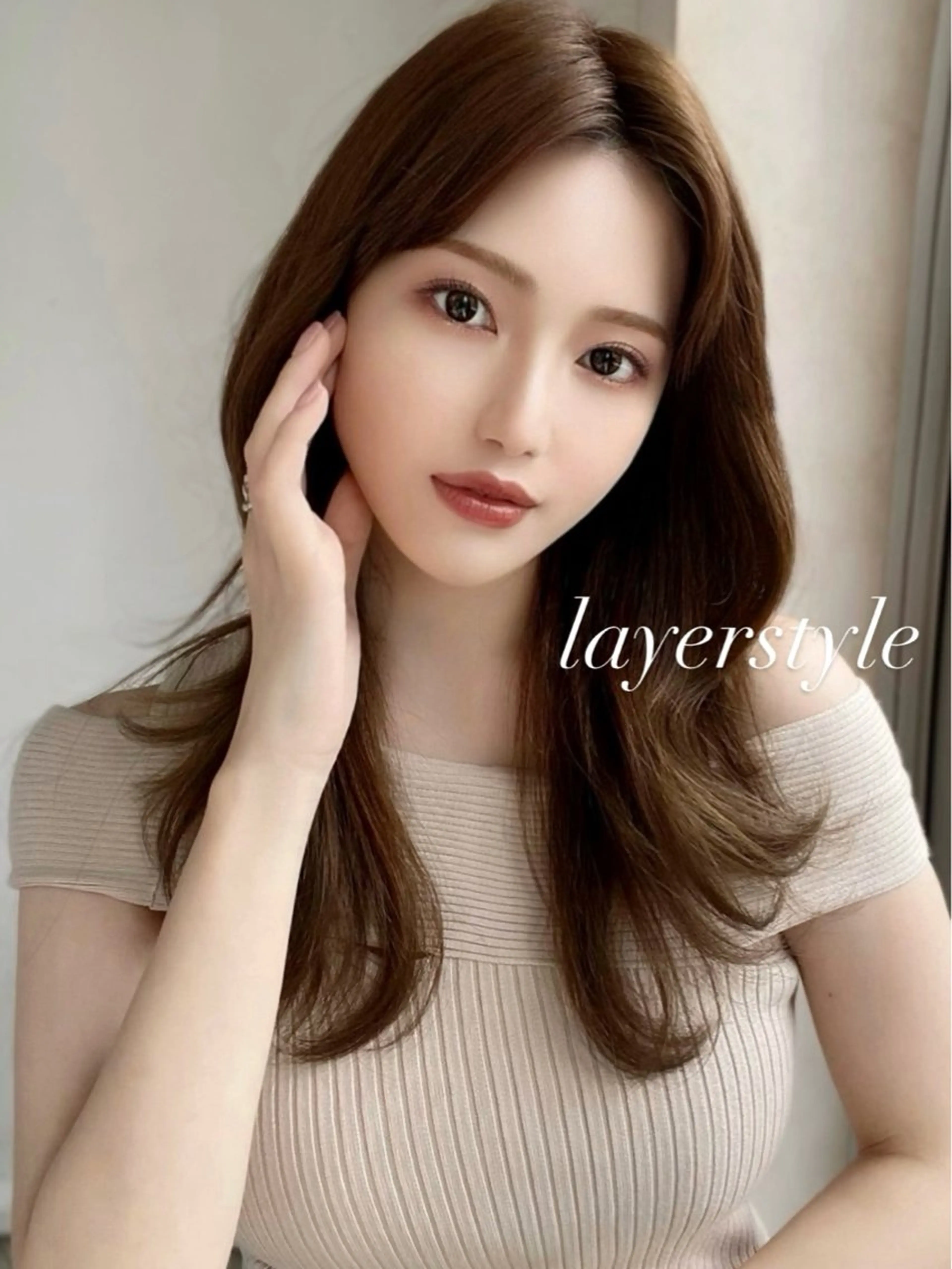 セミロング くびれヘア エギョモリ ヨシンモリ 韓国風ヘア レイヤーカット 似合わせレイヤー モテカラー🤍三科のヘアスタイル
