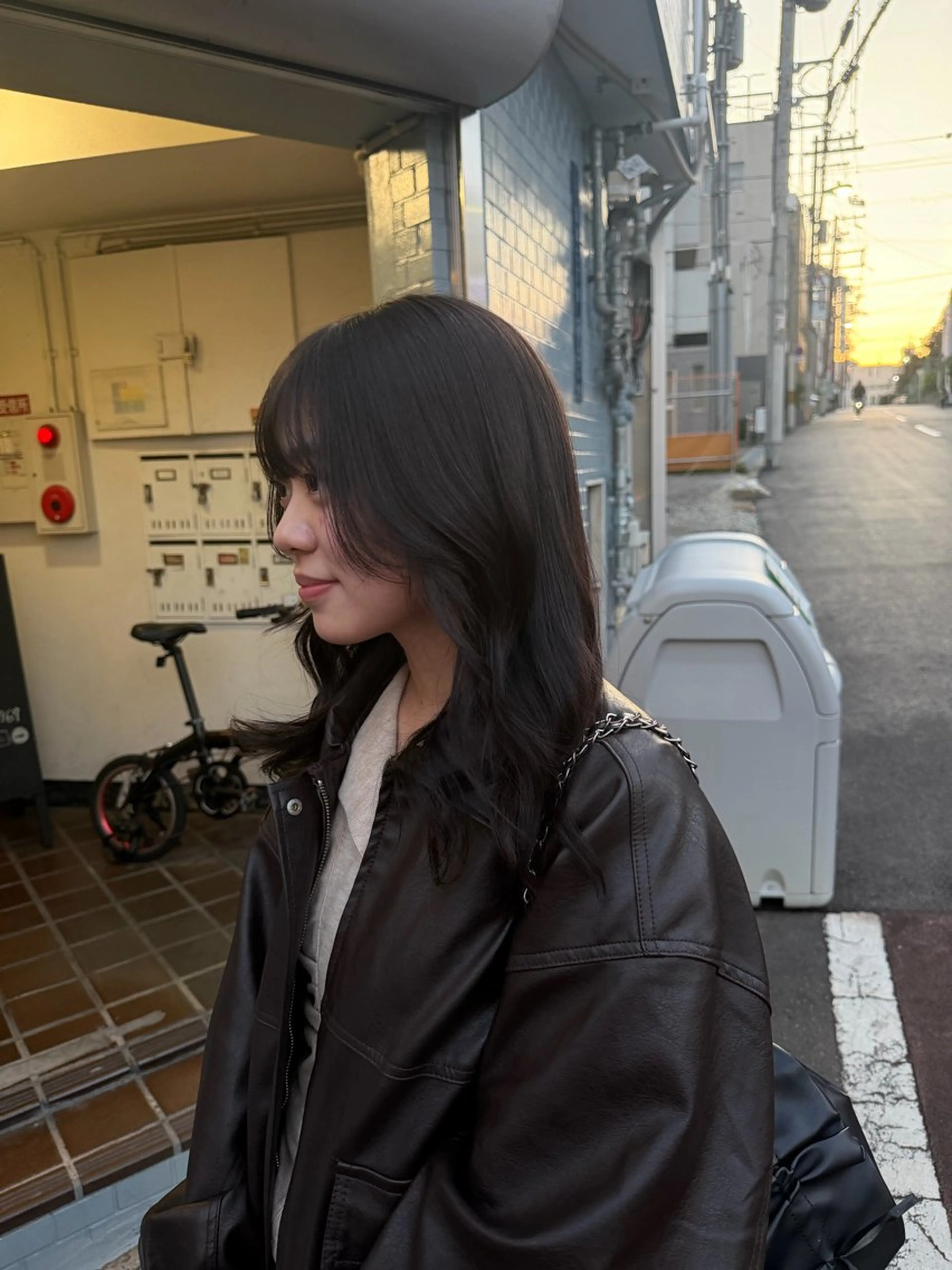 ミディアム ヘアカラー 柿本 ひなのヘアスタイル