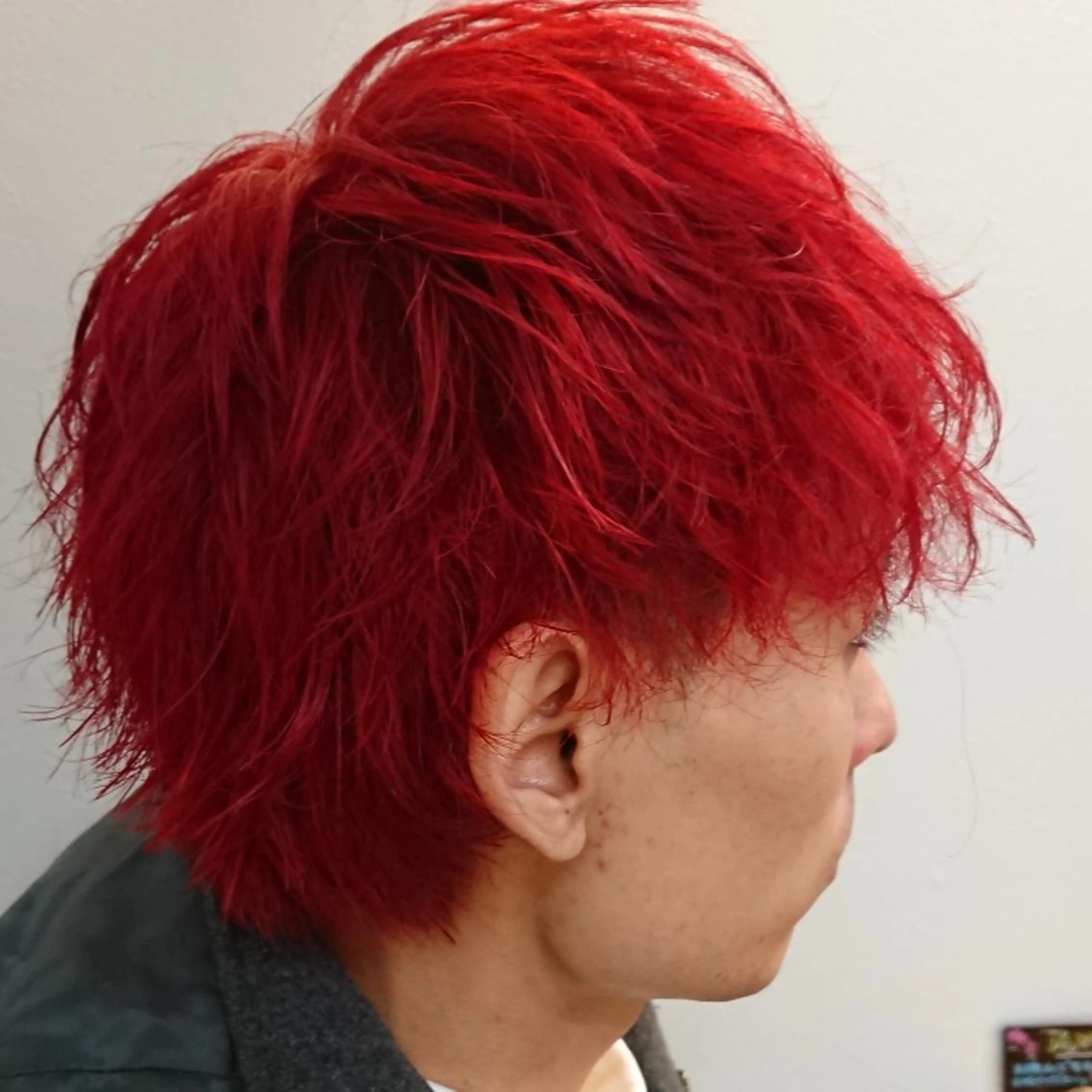 ショート カラー メンズ メンズブリーチ ブリーチ レッドカラー Stirmaison RYUSEIのヘアスタイル