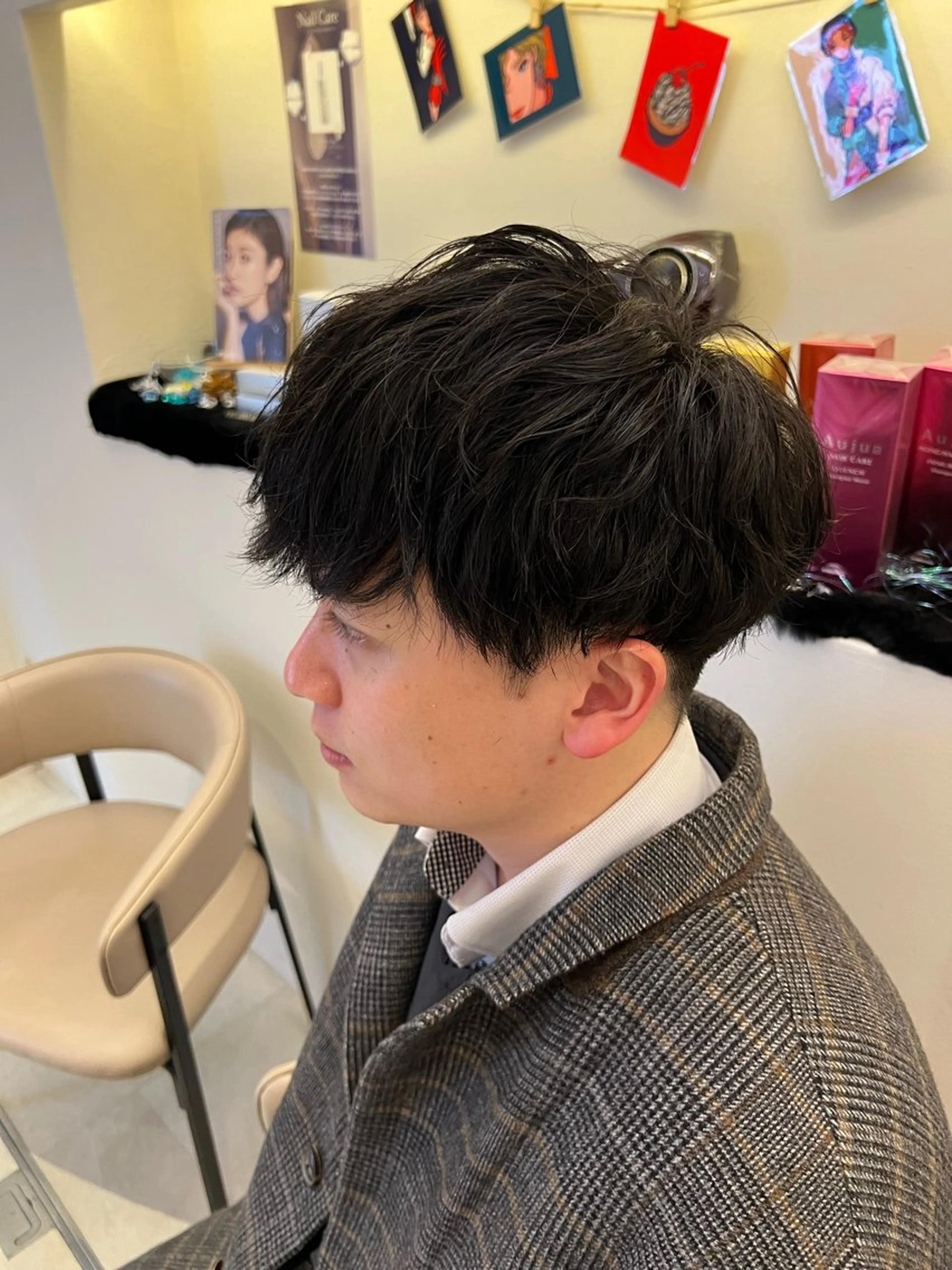 ミディアム パーマ メンズ ミディアムパーマ メンズパーマ カット パーマ メンズパーマ 特化/京橋/栗野のヘアスタイル