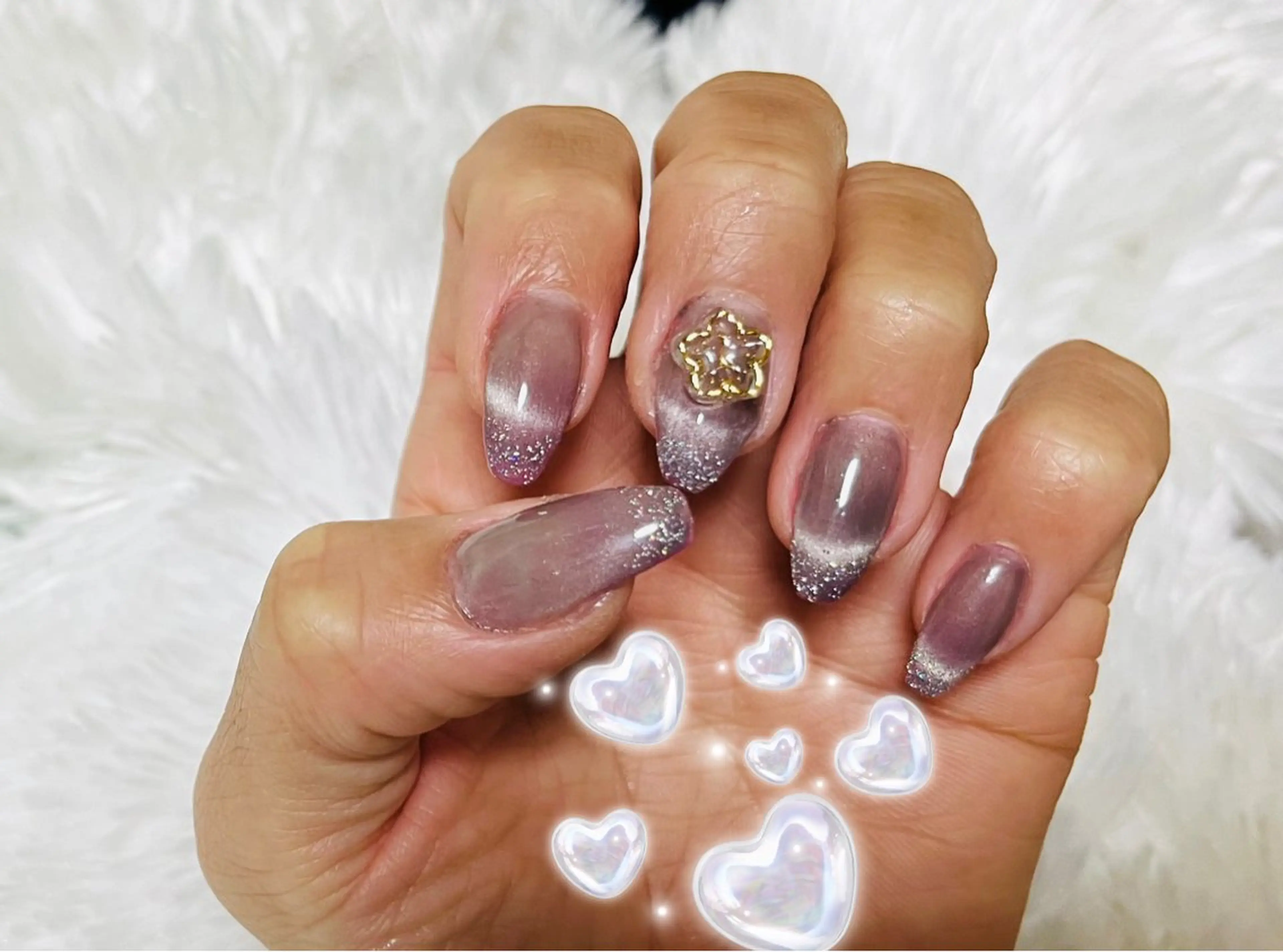 ネイル フレンチネイル グラデーション マグネットネイル マグネットフレンチ 春ネイル ハンドネイル Nail ecxia ／Reikaのネイルデザイン