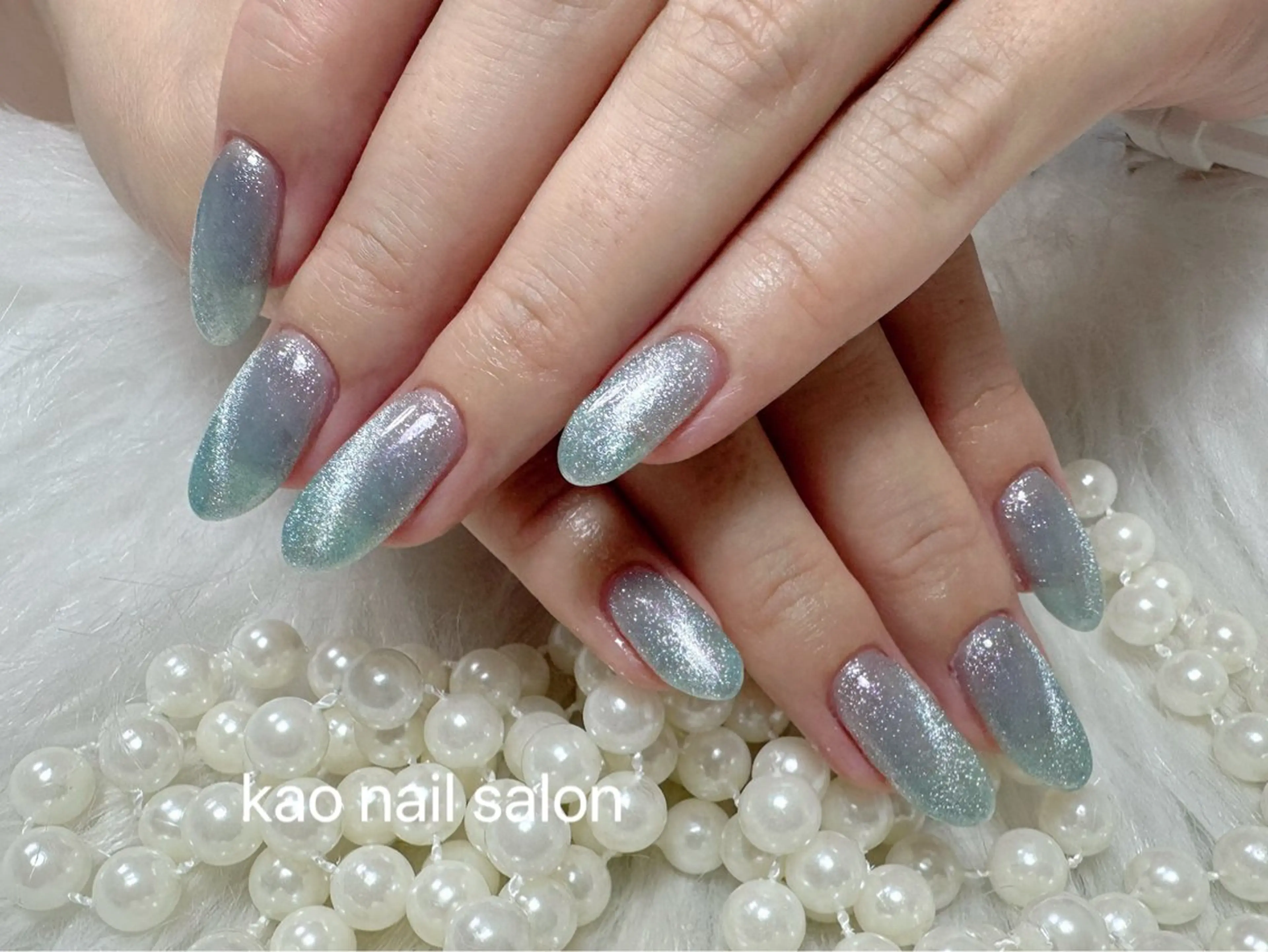 ネイル チークネイル 長さ出し フレンチネイル ジェルネイル ガラスフレンチ ハンドネイル kao nail マグネット/長さだしのネイルデザイン