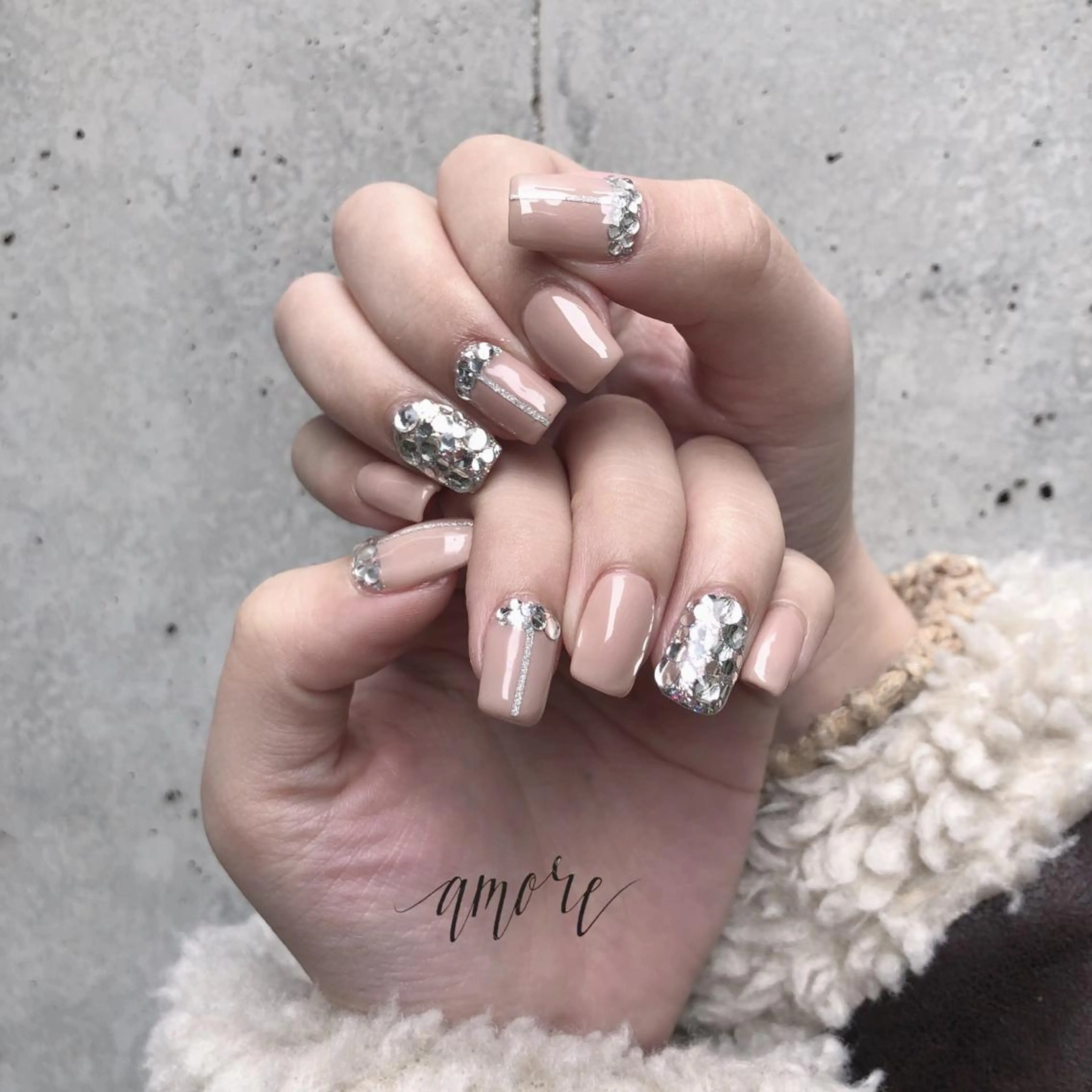 ネイル ジェルネイル 韓国ネイル ラメ(グリッター) 冬ネイル You kyehwaのネイルデザイン