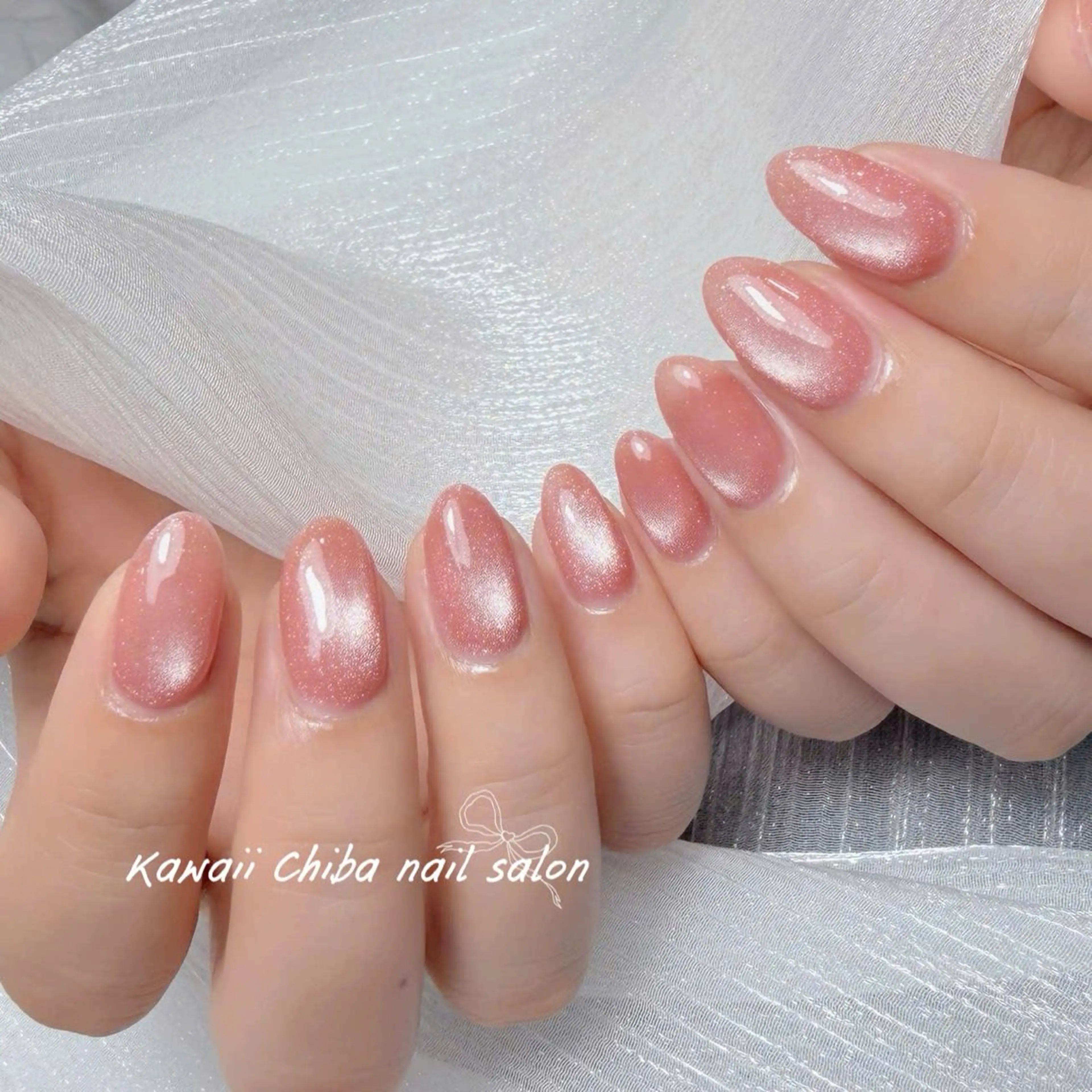 ネイル チークネイル ドット 長さ出し フレンチネイル 韓国ネイル ハンドネイル ハンドケア Kawaii Nail Salonのネイルデザイン