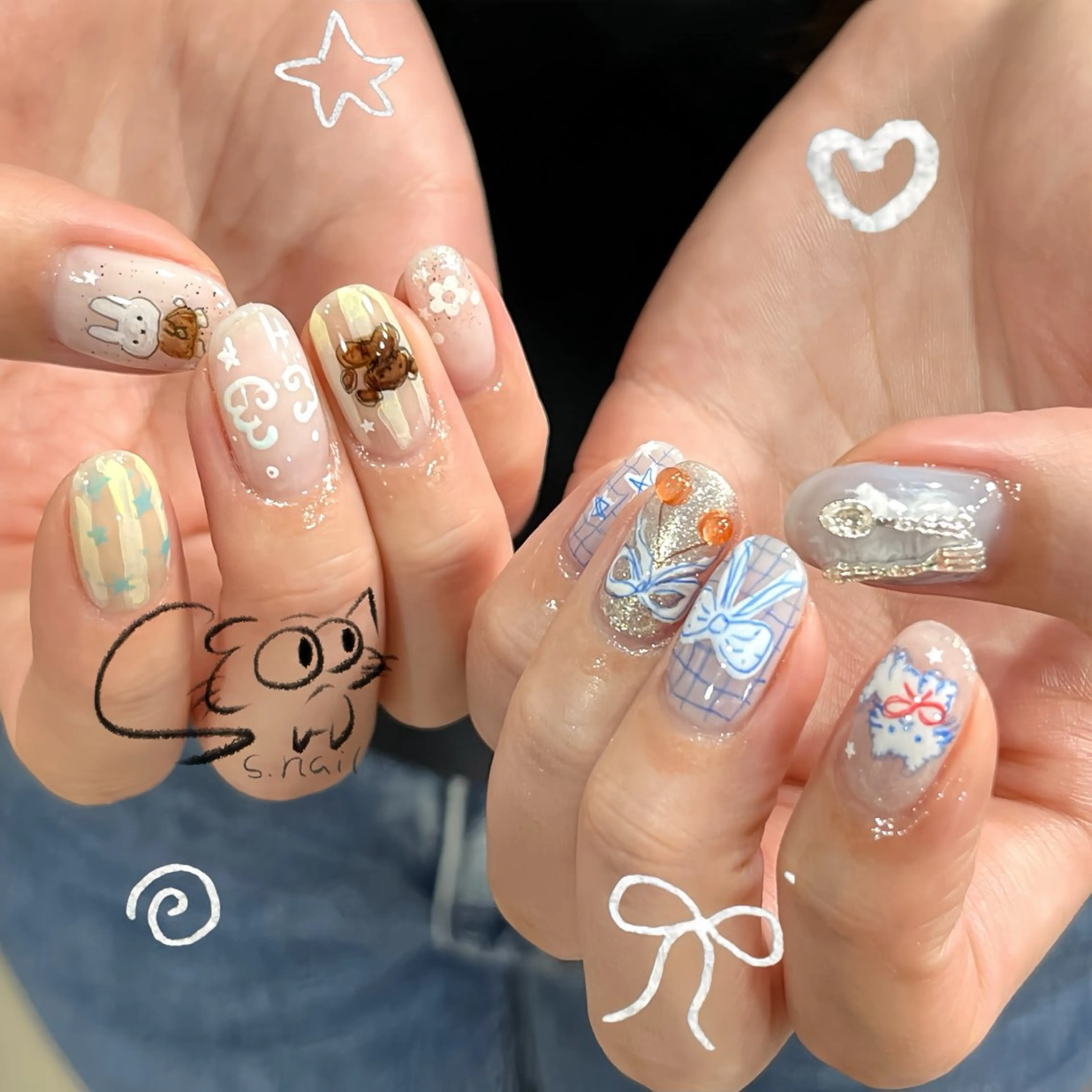 ネイル チークネイル フレンチネイル グラデーション マグネットネイル ワンカラーネイル S.nail _のネイルデザイン