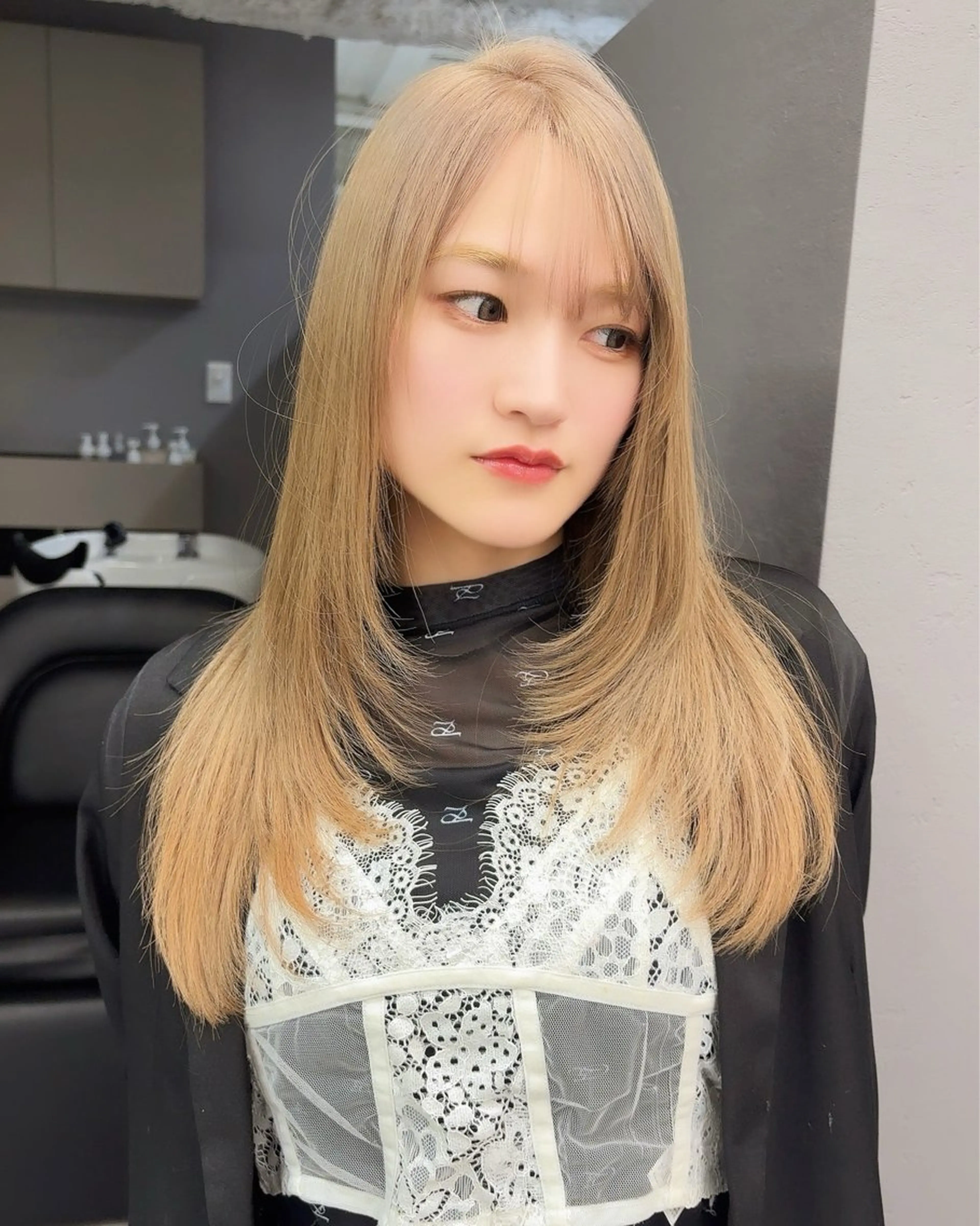 ロング ヘアカラー ムラ修正ブリーチ 山田眞之介のヘアスタイル