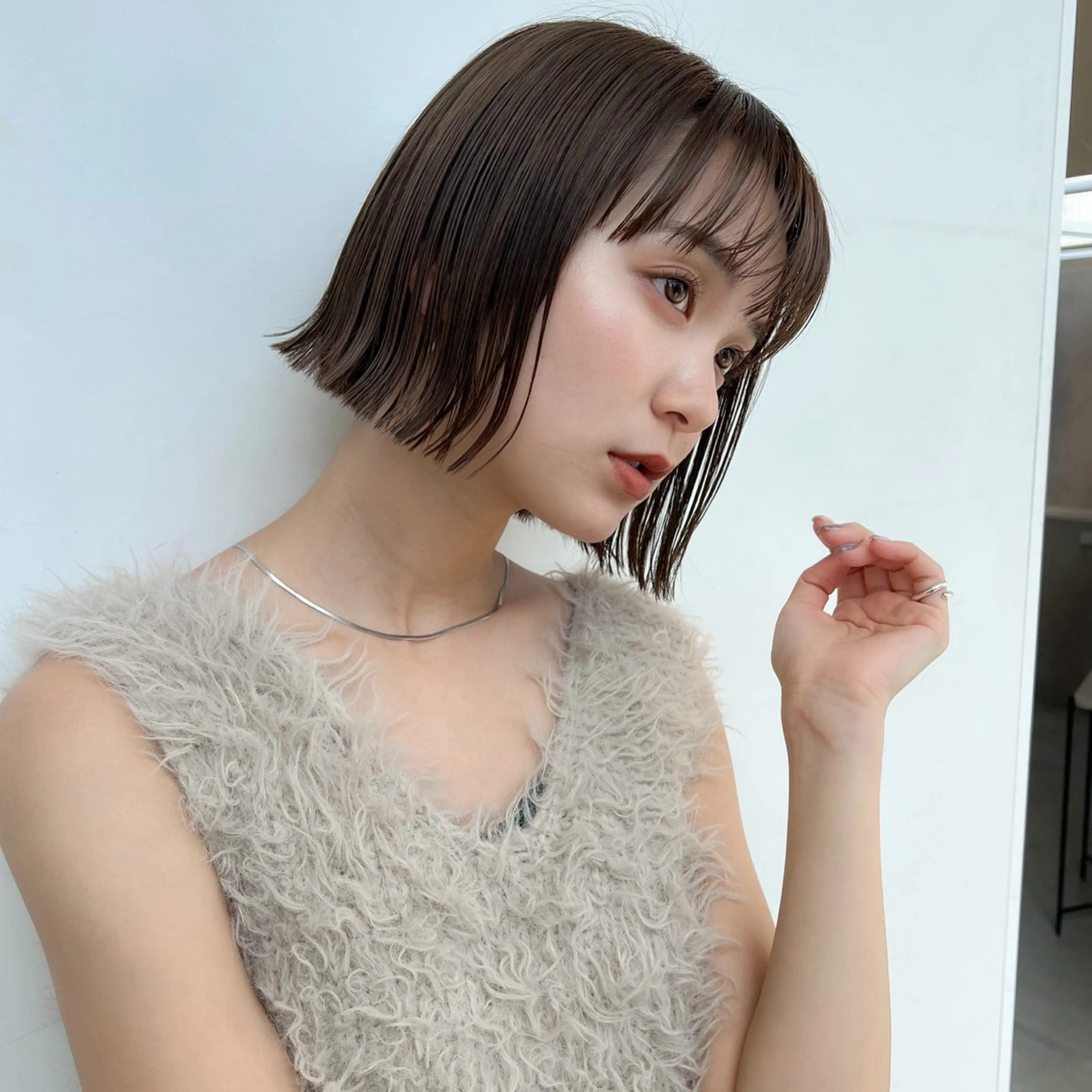 ショート カラー カット ヘアカラー トリートメント ボブ/巻ける縮毛矯正 /韓国レイヤーはなのヘアスタイル