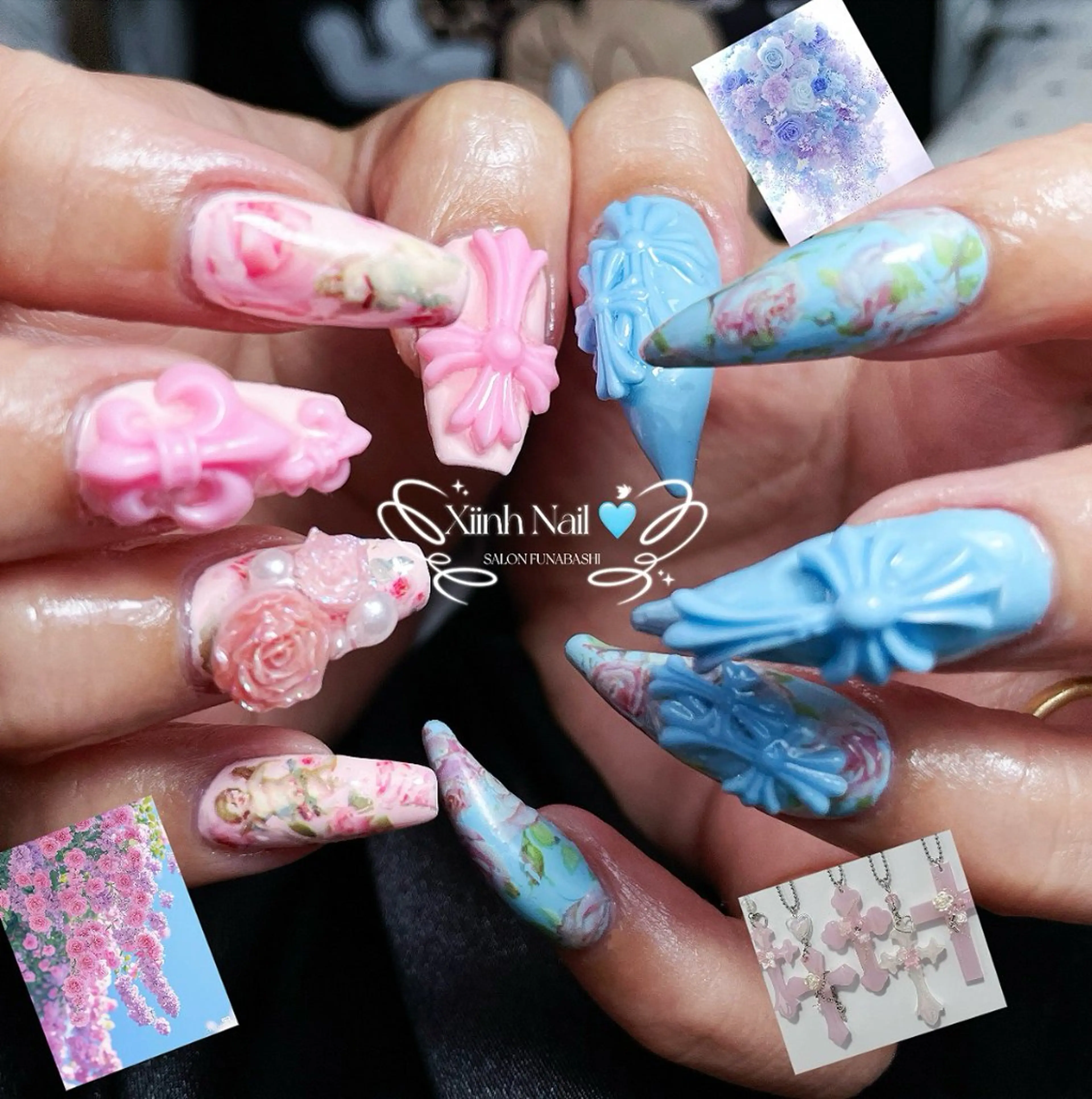 ネイル チークネイル 桜ネイル 長さ出し フットネイル ジェルネイル ハンドネイル XIINH NAIL SALONのネイルデザイン