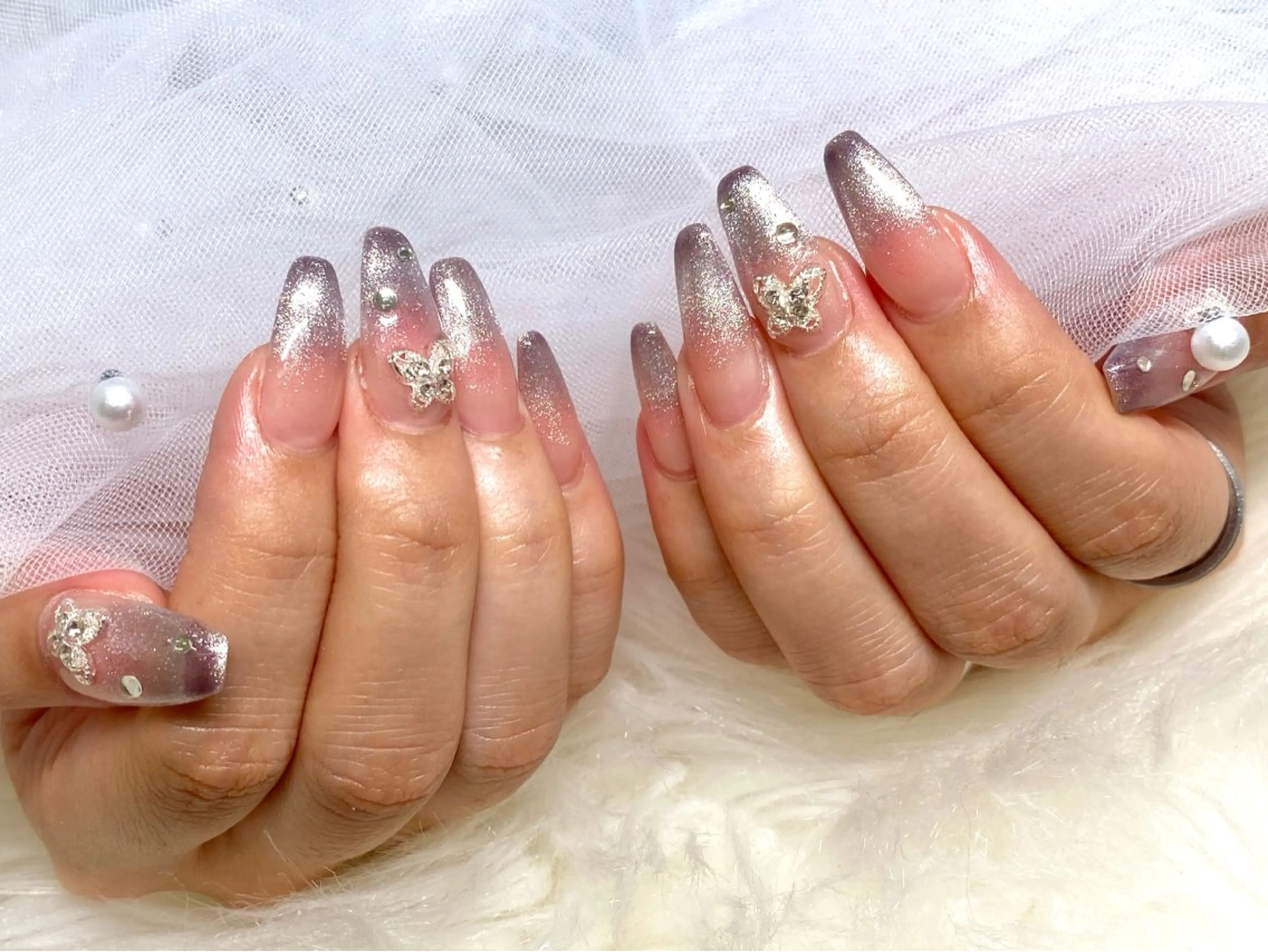 ネイル ジェルネイル 韓国ネイル ロングネイル マグネットネイル ミラーネイル ハンドネイル Roi〈ロワ〉 Reikaのネイルデザイン