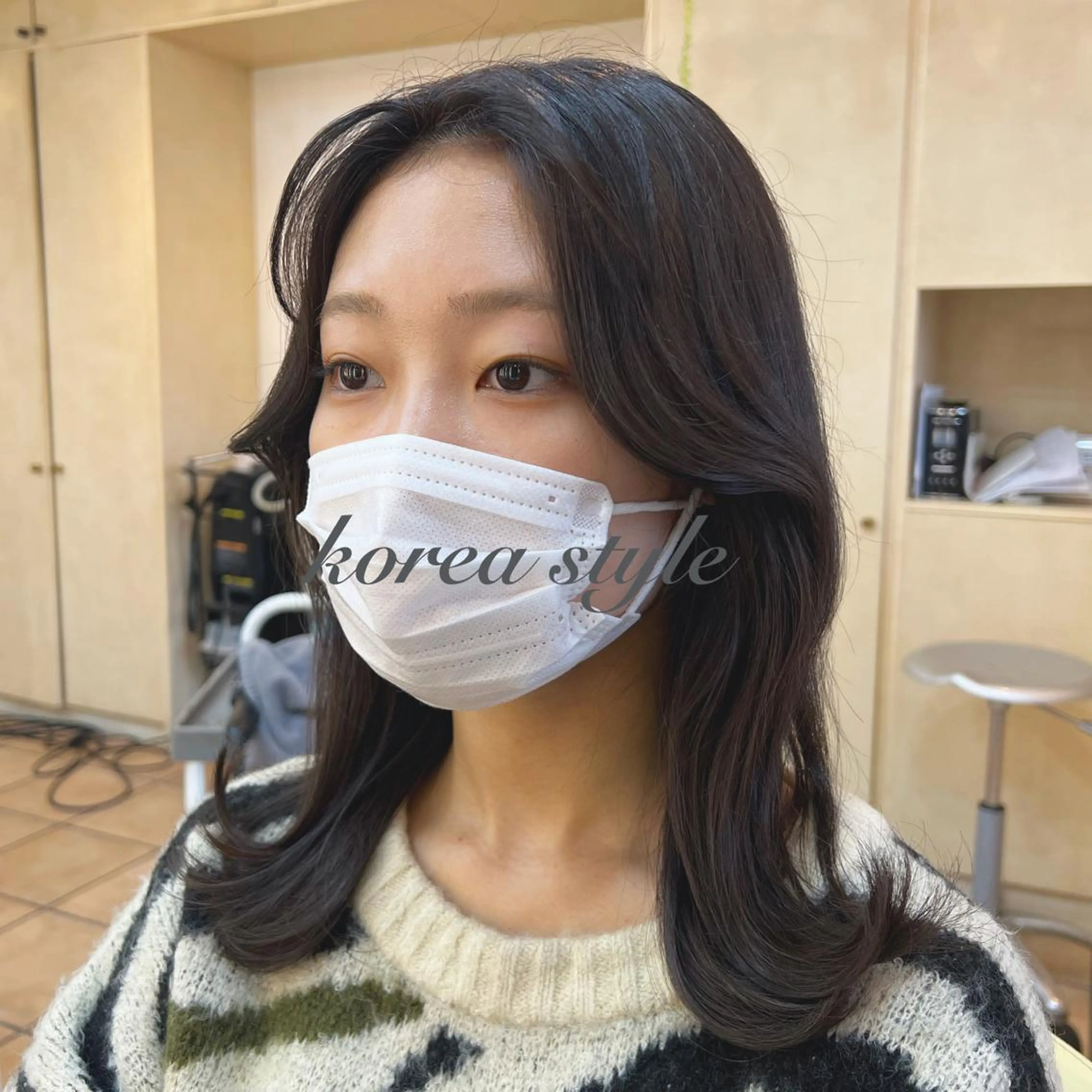 ミディアム カラー くびれヘア 韓国風ヘア しま ななこのヘアスタイル