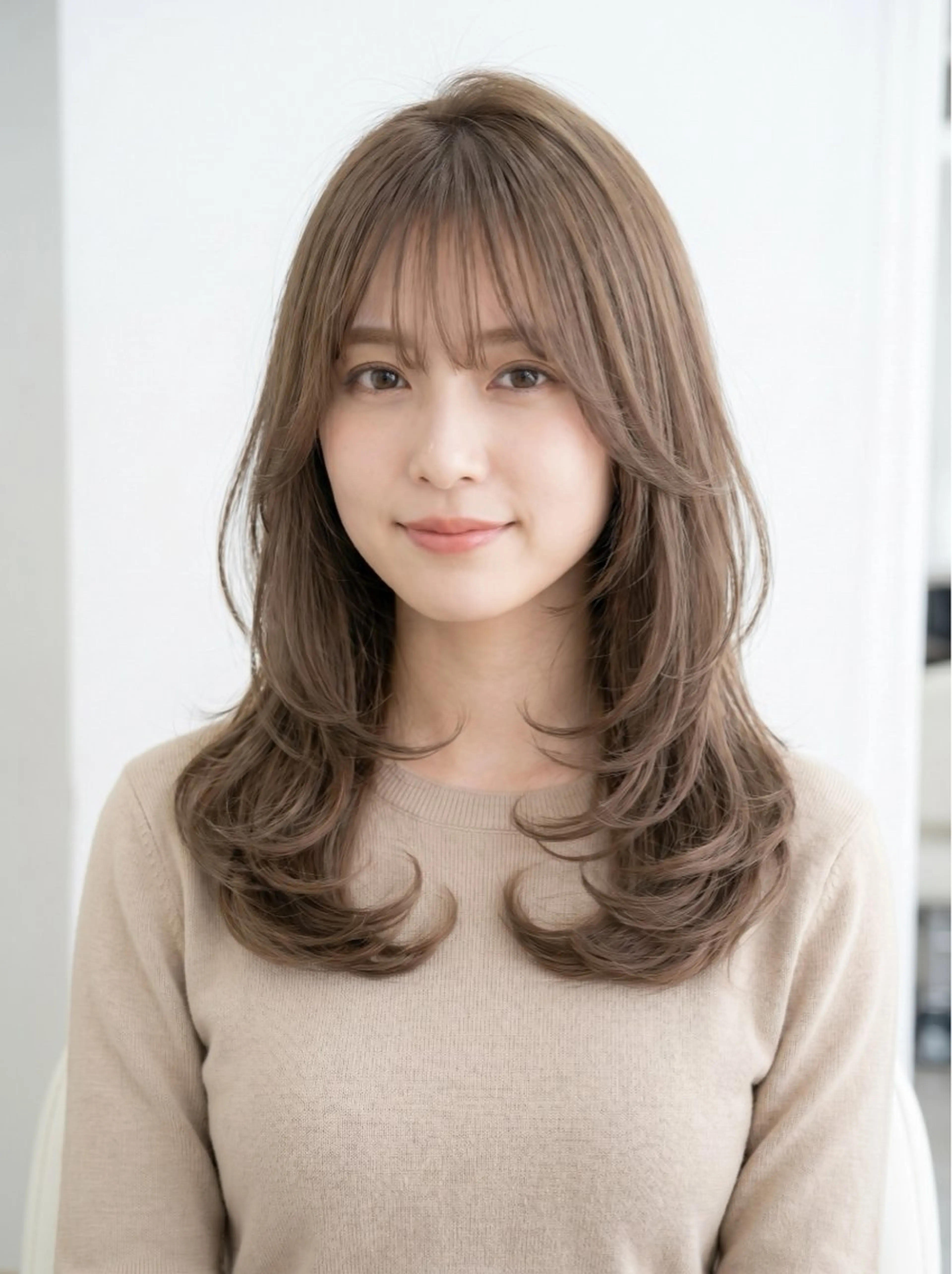 セミロング カット ヘアカラー トリートメント ALLY 原宿のヘアスタイル